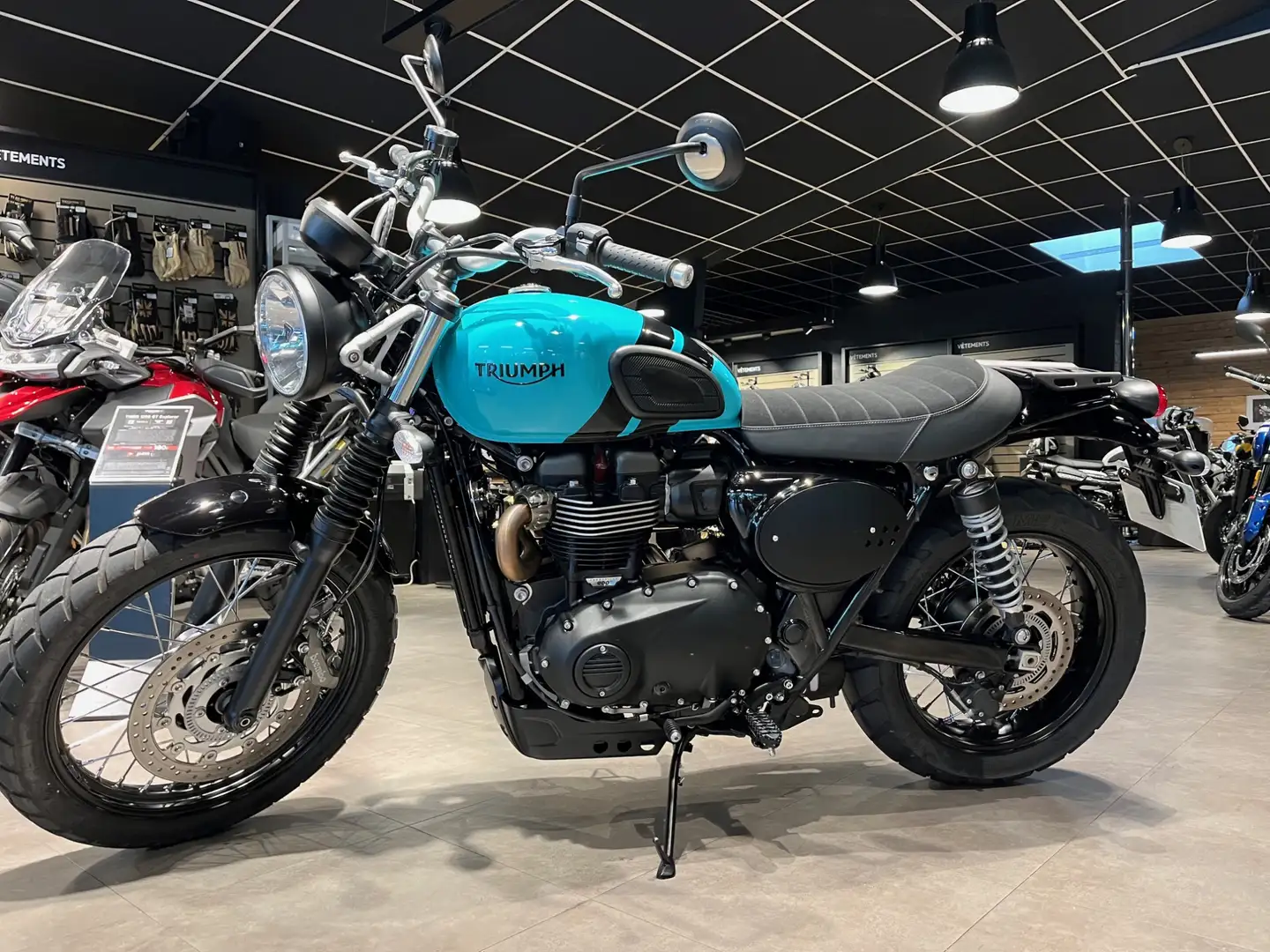 Triumph Scrambler Bleu - 2