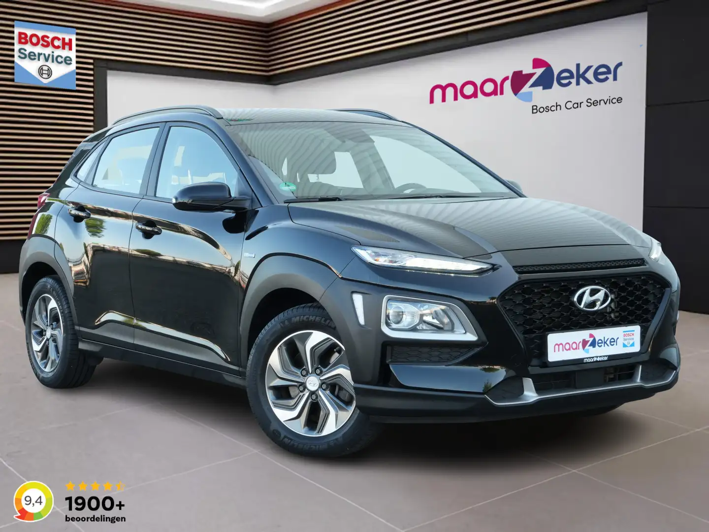 Hyundai KONA 1.6 GDI HEV Comfort Smart ✅Stoel+Stuur verw.✅Apple Zwart - 1