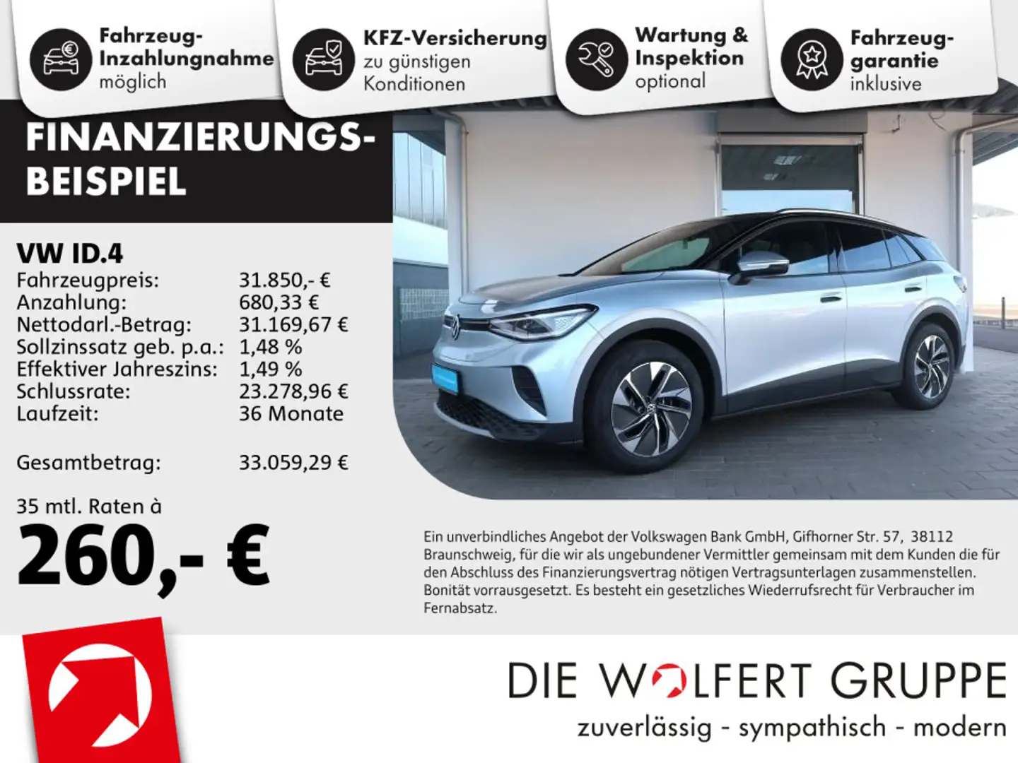 Volkswagen ID.4 Pure Performance ACC MATRIX NAVI CARPLAY Argent - 1