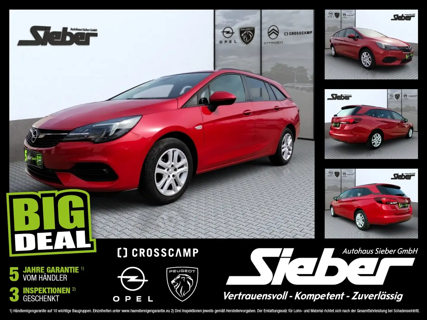 Opel Astra K Sports Tourer 1.2 Turbo  Edition LED Rouge - 1