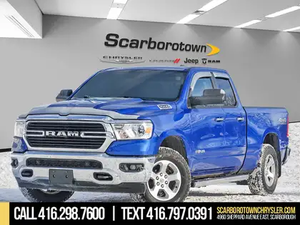 Blue 2019 RAM 1500 Big Horn Quad Cab 4WD Pickup Truck Four-Wheel Drive 8-Speed Automatic
