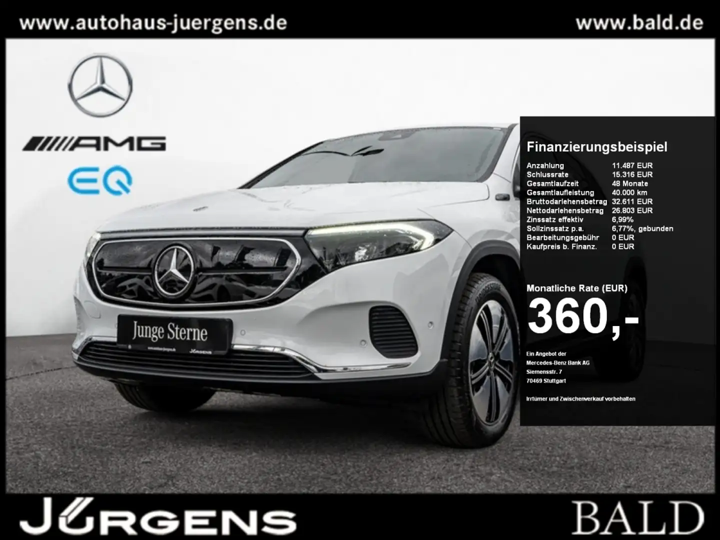 Mercedes-Benz EQA 300 4M Progressive/LED/Cam/Totw/EASY-P/SHZ Weiß - 1