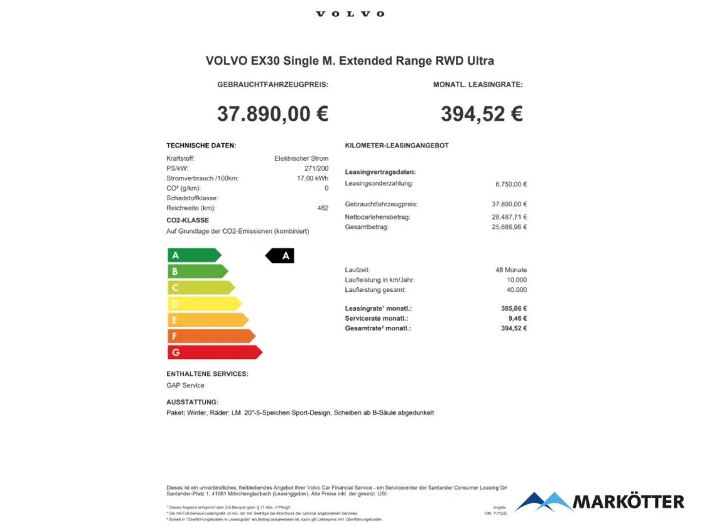 Volvo EX30 Ultra RWD  ACC/360°/Leasing 394,52 EUR/mtl Bleu - 2