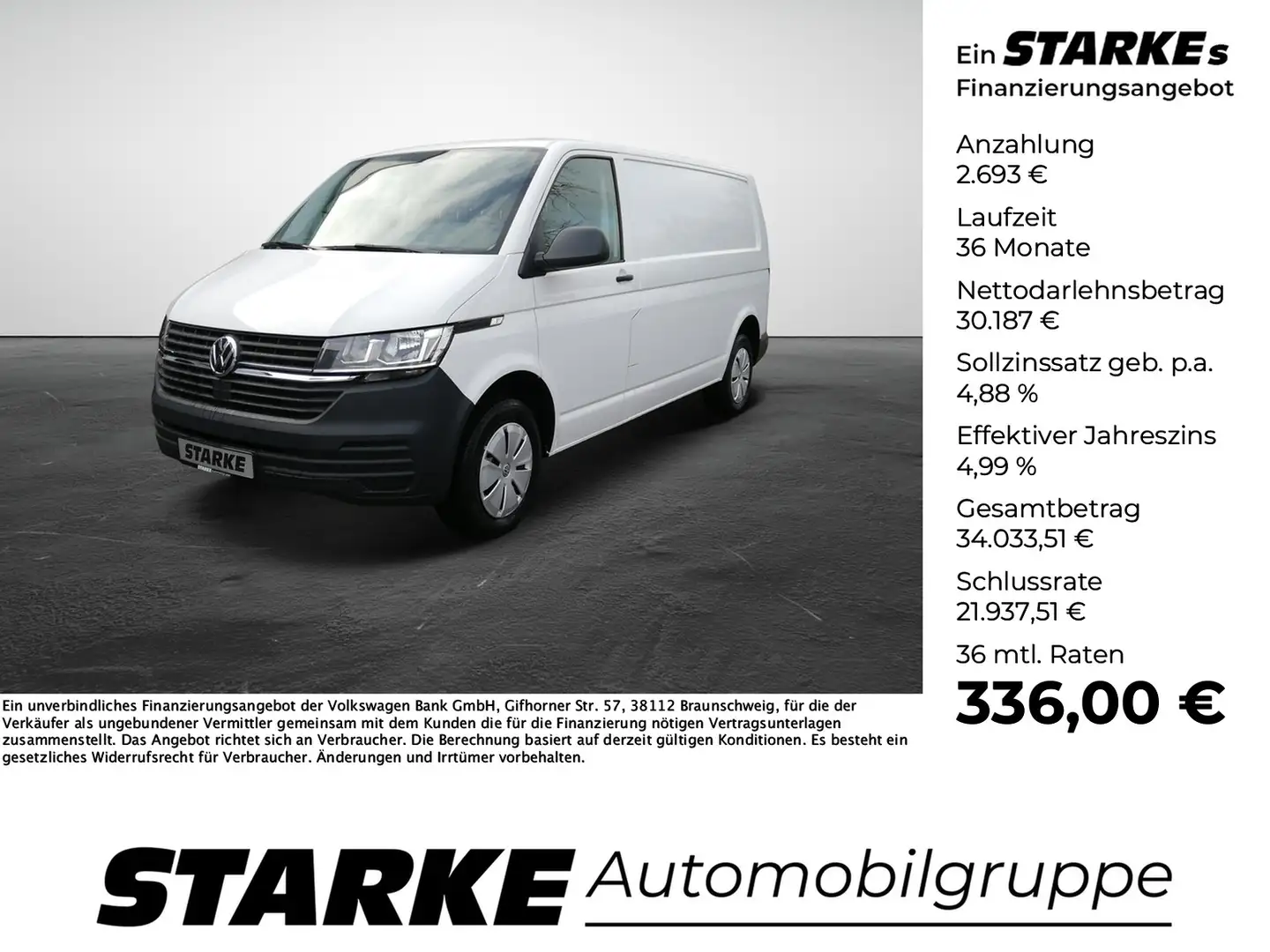 Volkswagen T6 Transporter T6.1 2.0 TDI Kasten lang Alb - 1