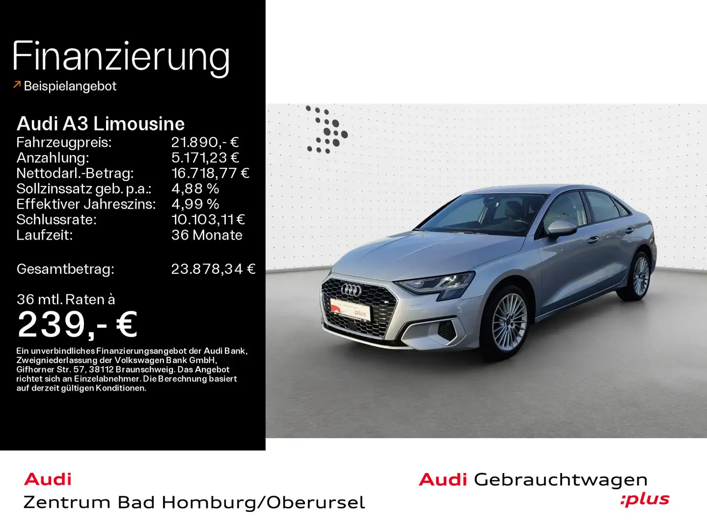 Audi A3 advanced 30 TFSI*Sitzheizung*Einpar Silber - 1