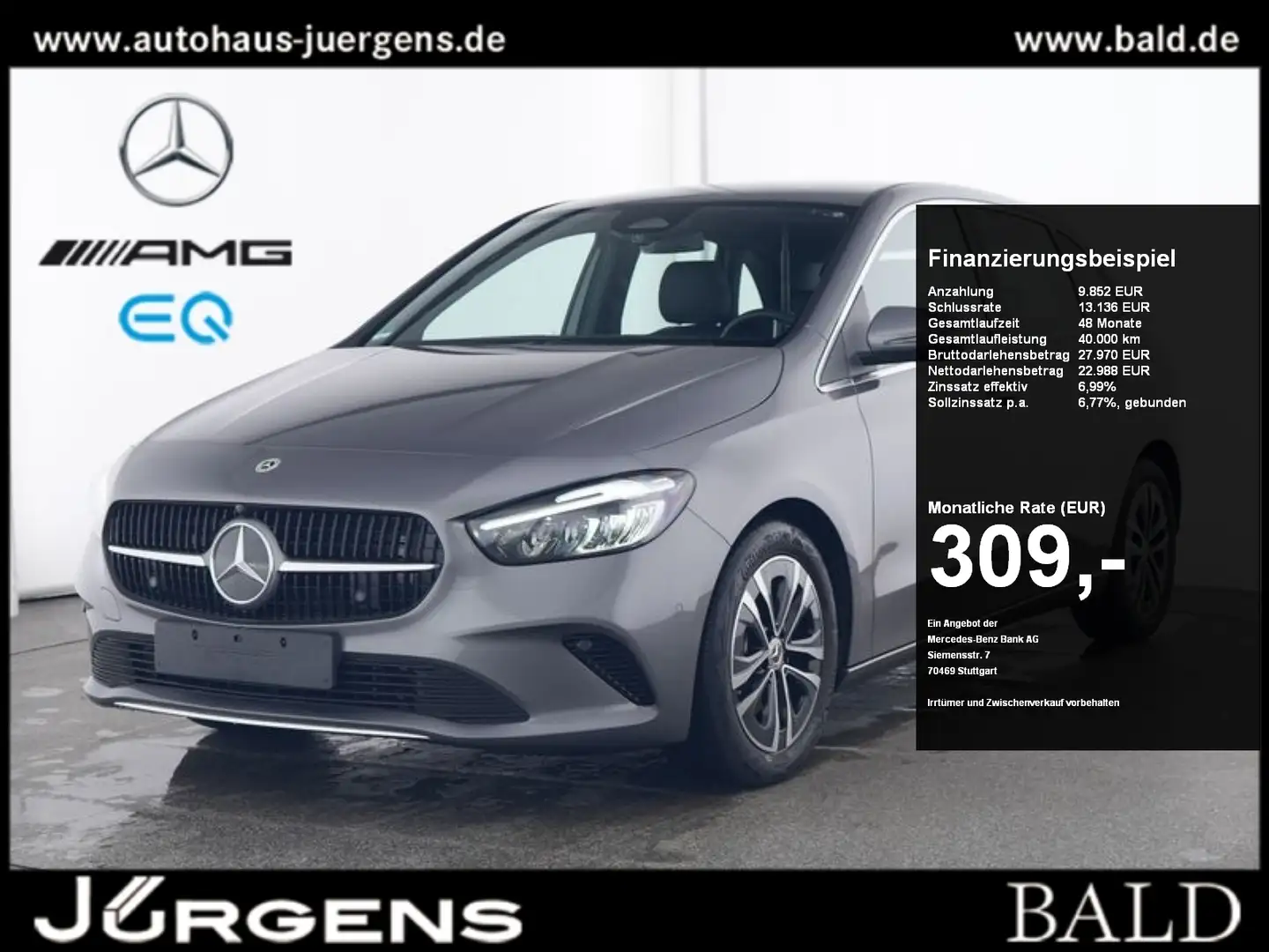Mercedes-Benz B 180 Progressive-Advanced/LED/AHK/Cam/Easy-P/17 Grau - 1