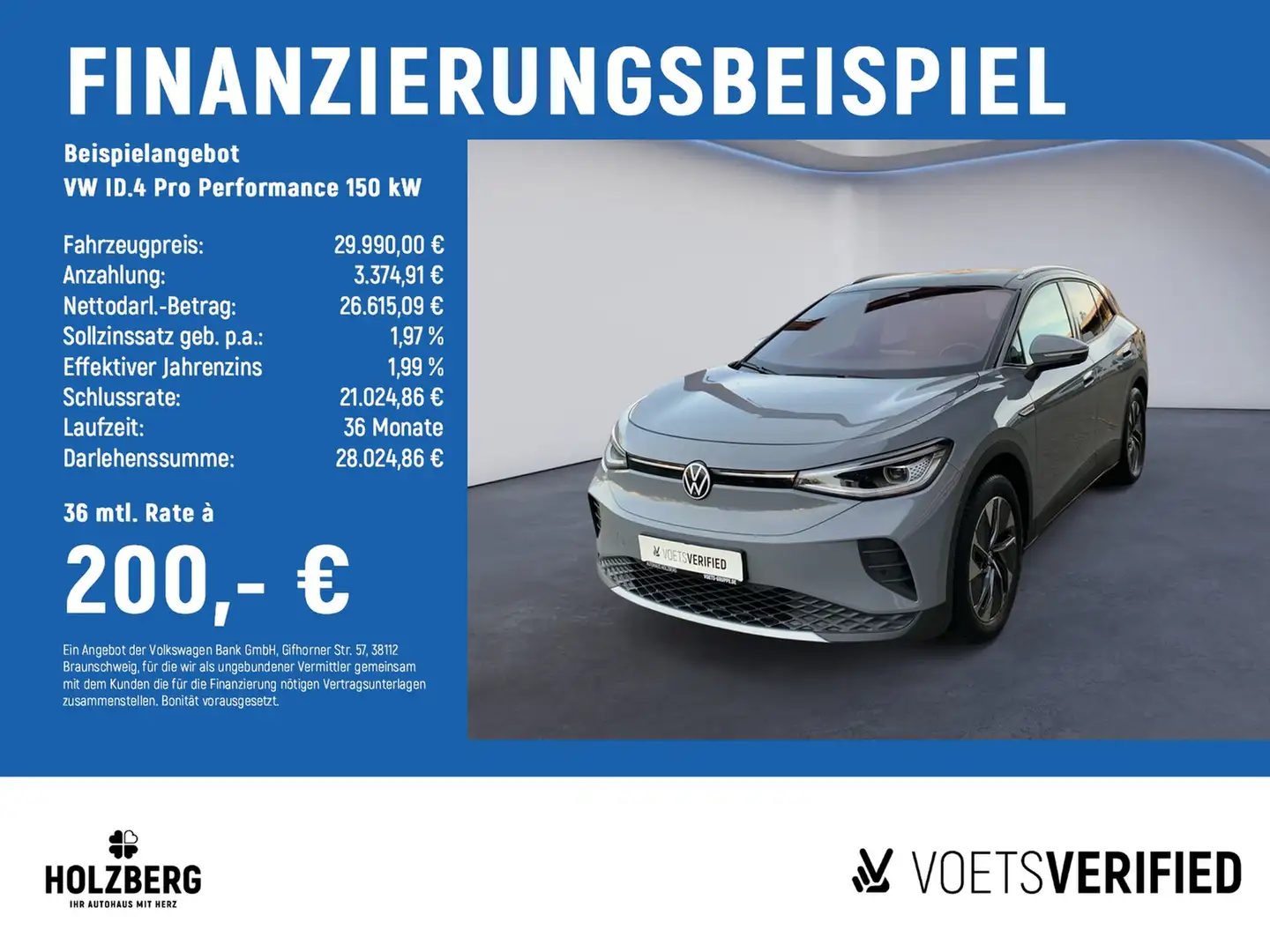 Volkswagen ID.4 Pro Performance 150 kW MATRIX+PANO+NAVI+ACC Grau - 2