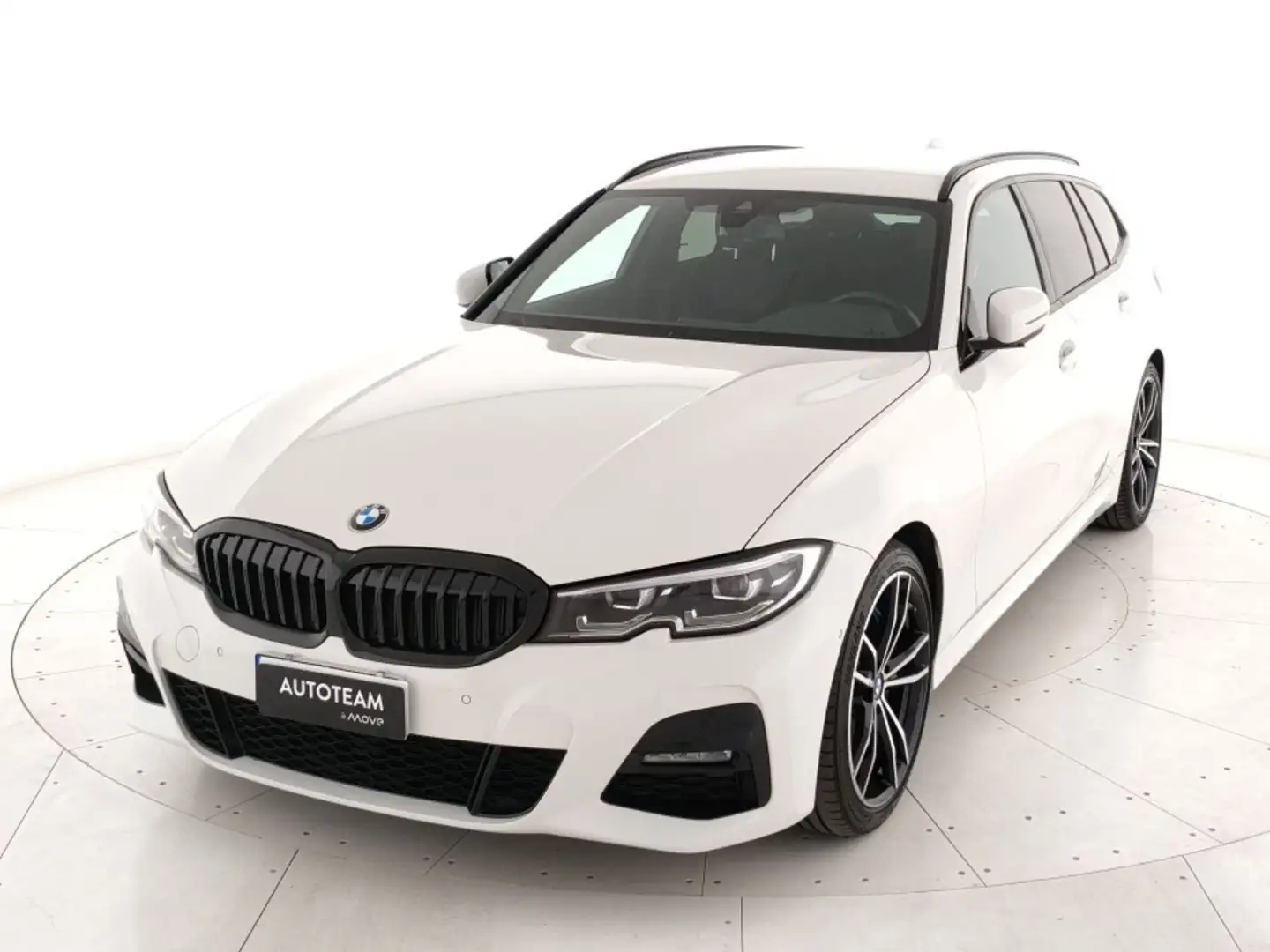 BMW 320 Serie 3 320d Touring mhev 48V Msport auto Weiß - 1