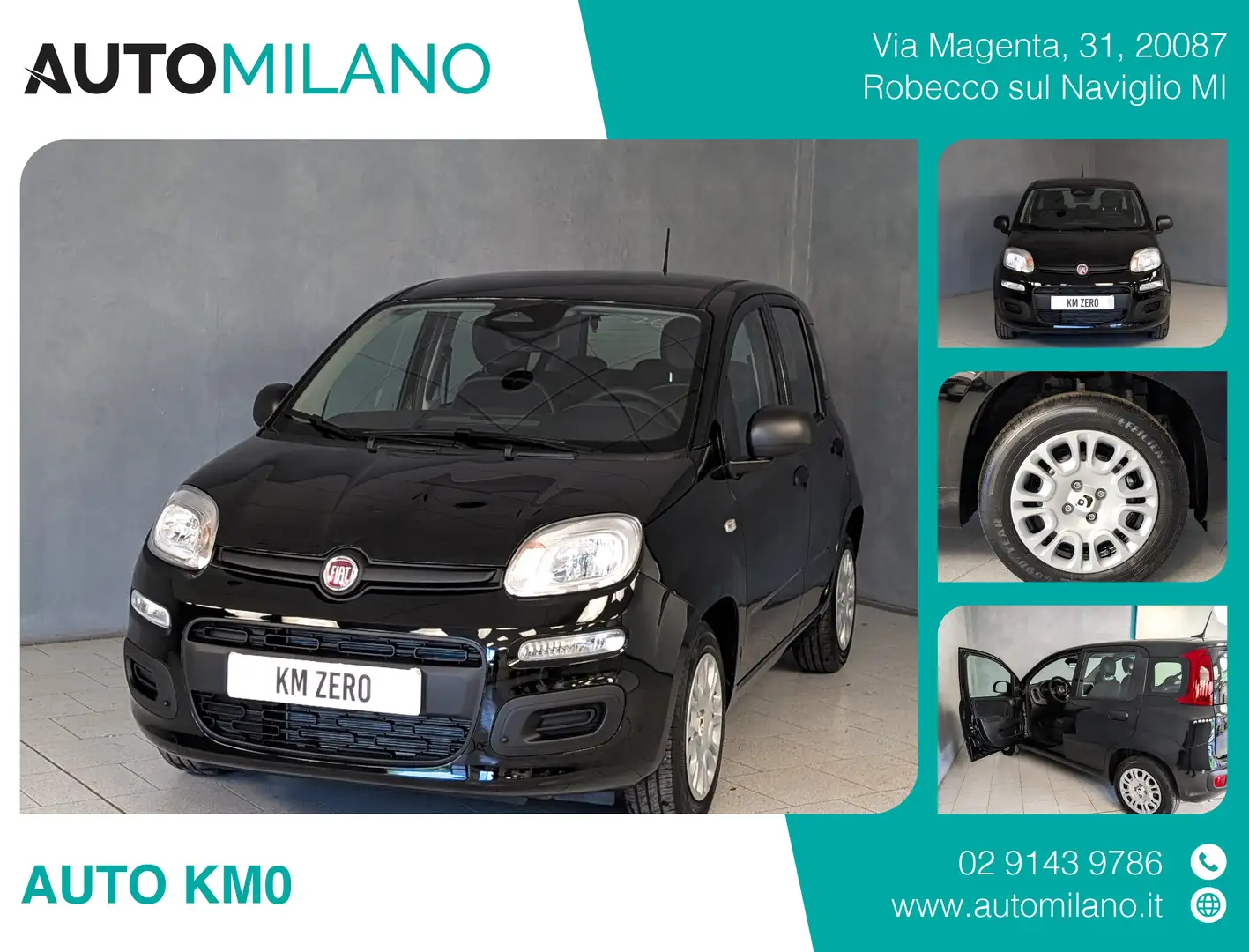 Fiat Panda 1.0 HYBRID 70CV Nero - 1