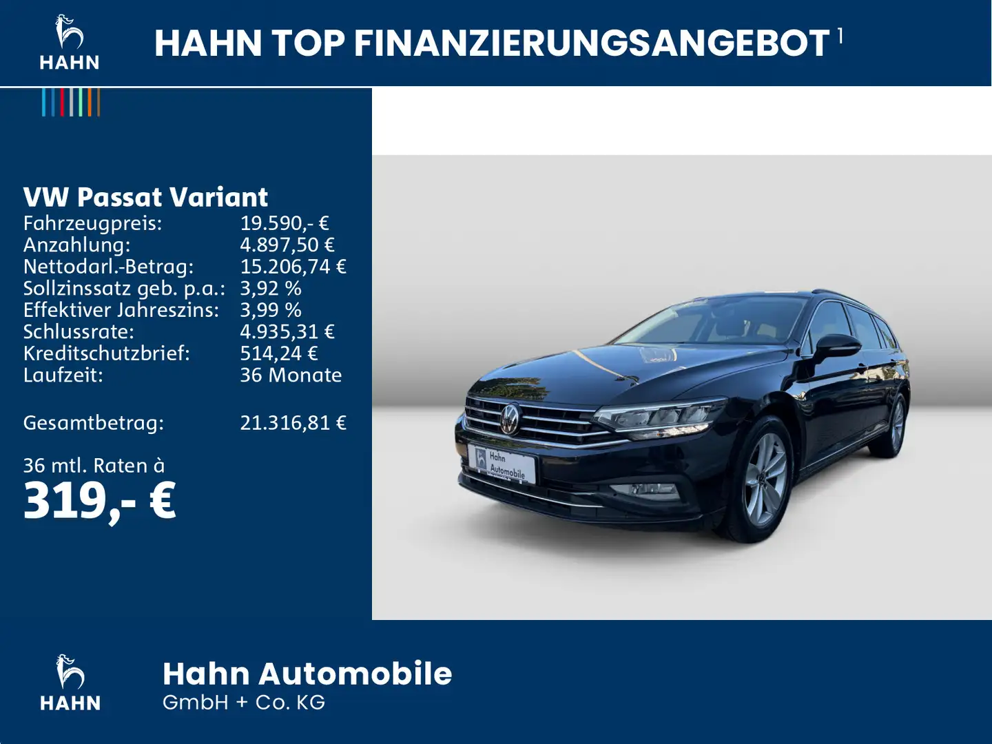 Volkswagen Passat Variant DSG 4Mo 2.0TDI Business Cam Stand Schwarz - 2