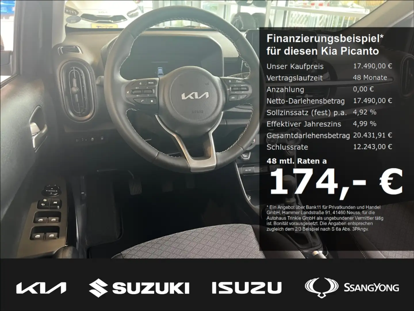 Kia Picanto 1.0 VISION Navi DAB SHZ Notbremsass. Temp Tel.-Vor Rouge - 1