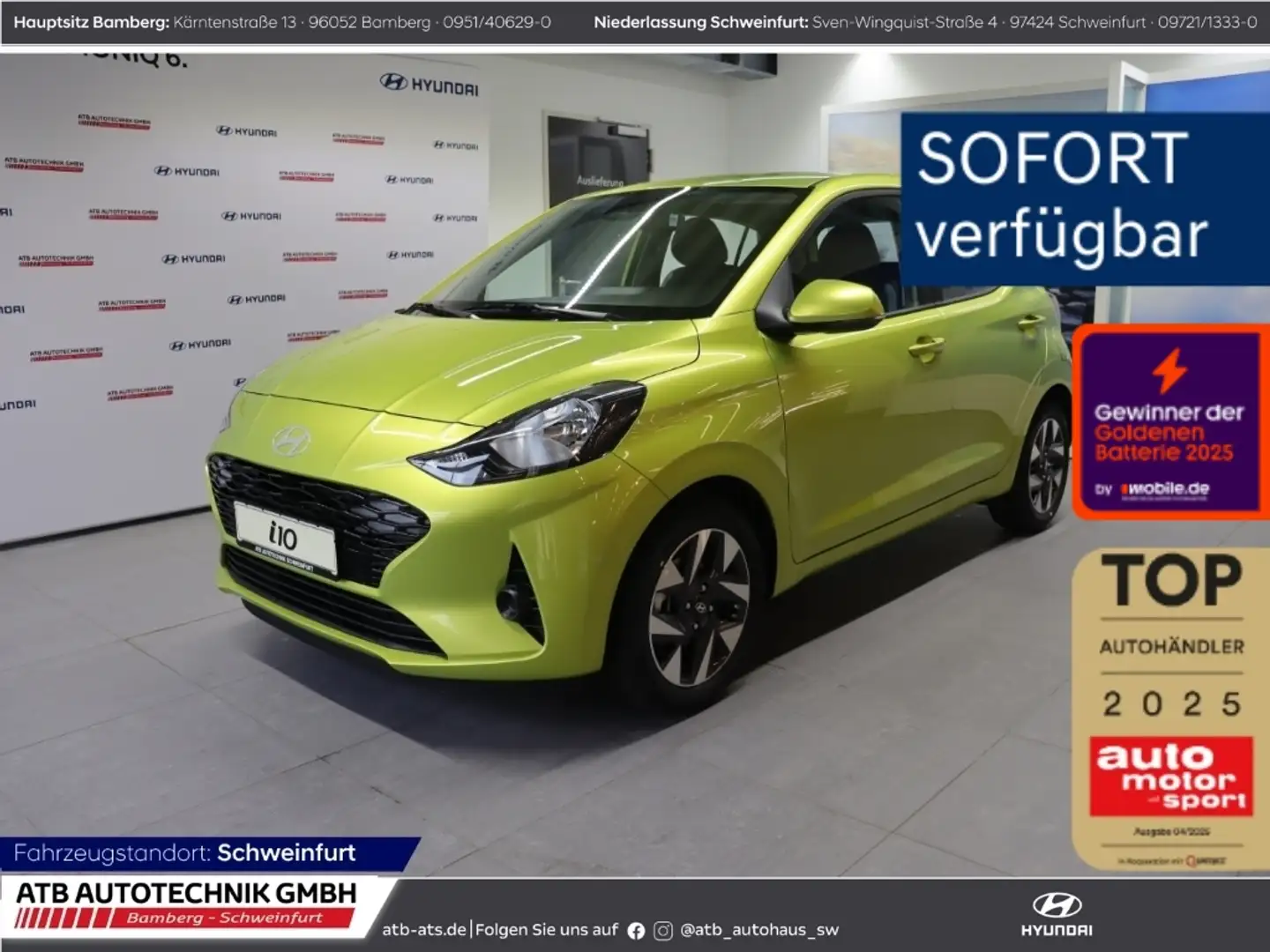 Hyundai i10 Trend MY25 1.2 Benzin 79 PS 5-MT 2WD Navi Apple Ca Giallo - 1