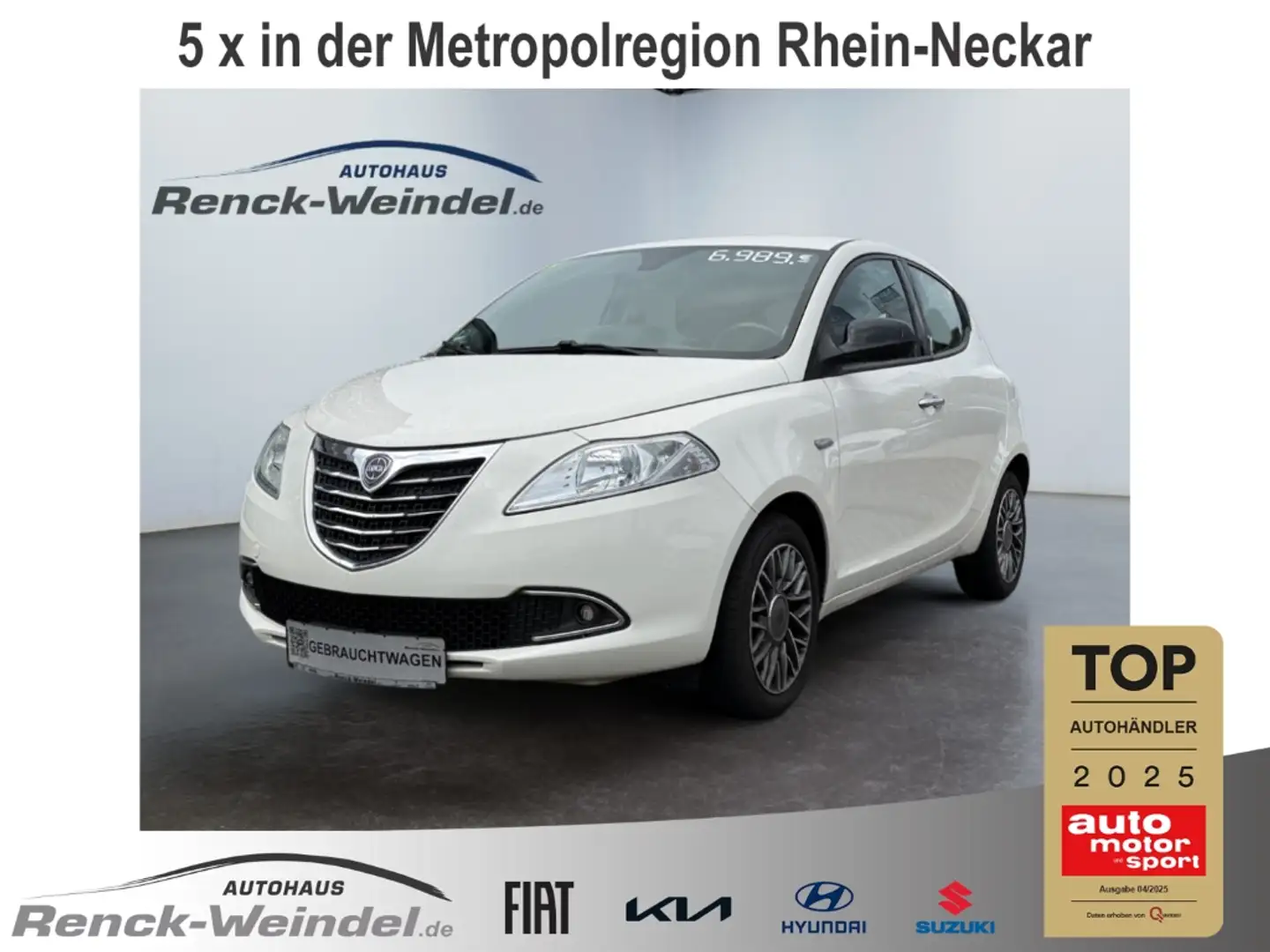 Lancia Ypsilon Gold 1.2 PDC Berganfahrass. Alu Klima el.SP Spieg. Wit - 1