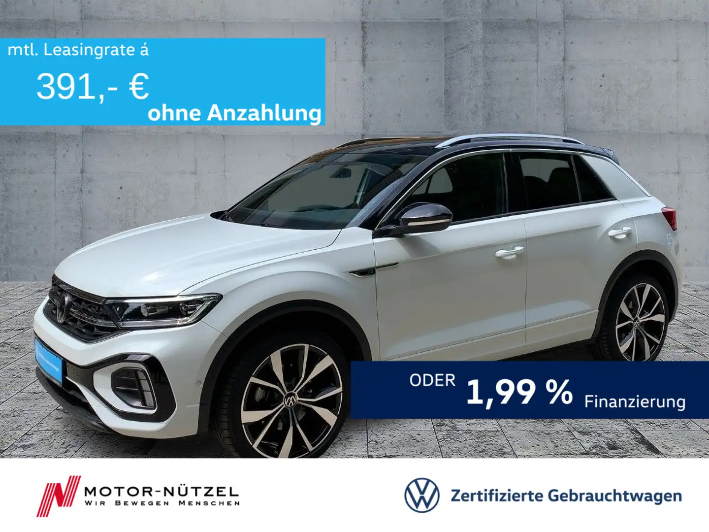 Volkswagen T-Roc 1.5 TSI DSG R-LINE 5JG+LED+NAV+AHK+PANO+19 Weiß - 1