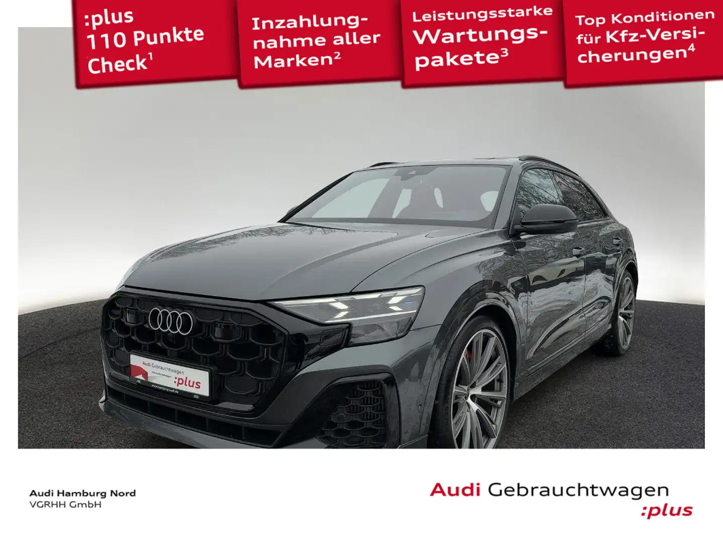 Audi Q8 60 TFSIe quatt. S line AHK B&O Leder Panorama Grau - 1