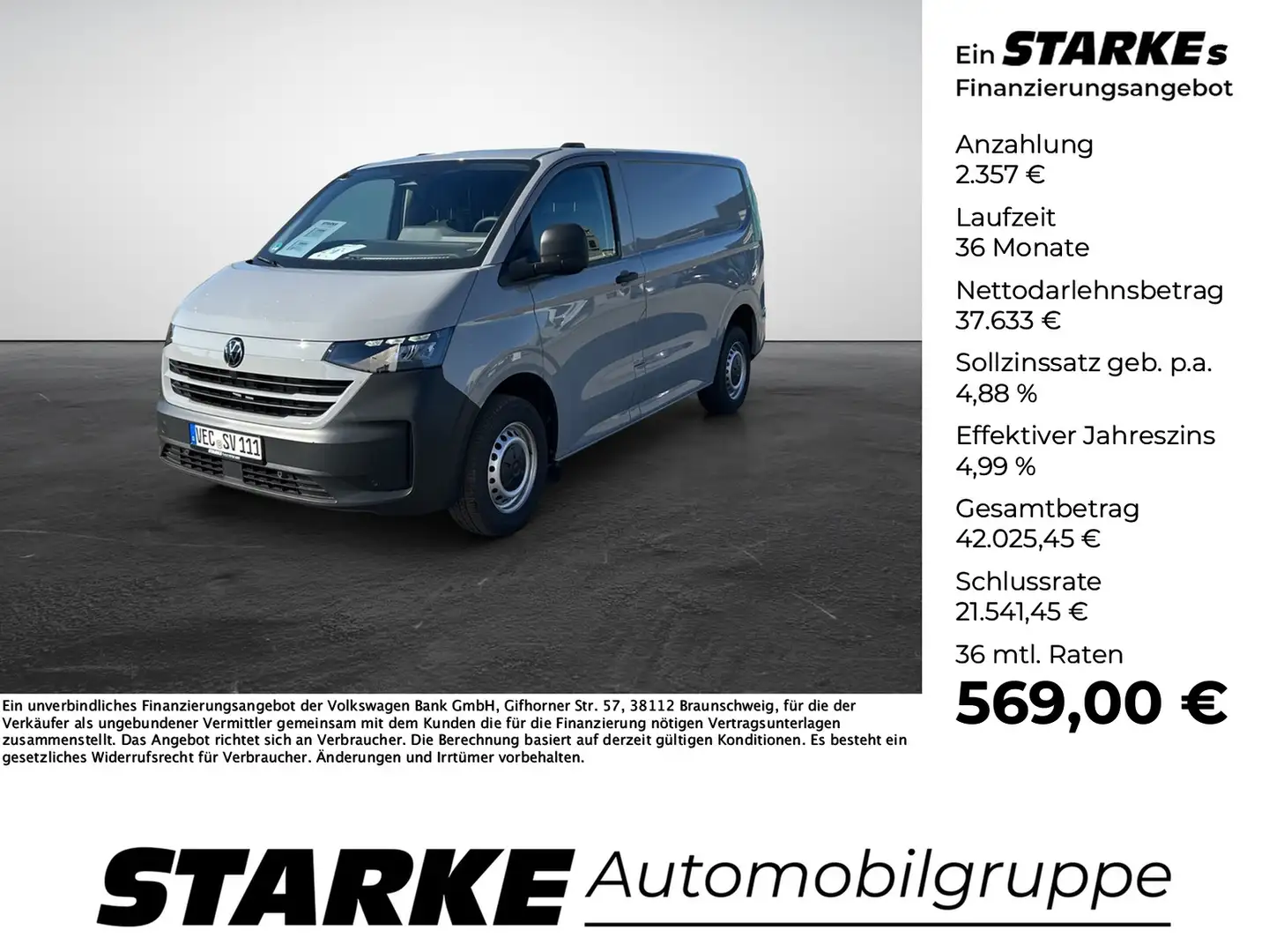 Volkswagen T7 Transporter Kasten 2.0 TDI Grau - 1