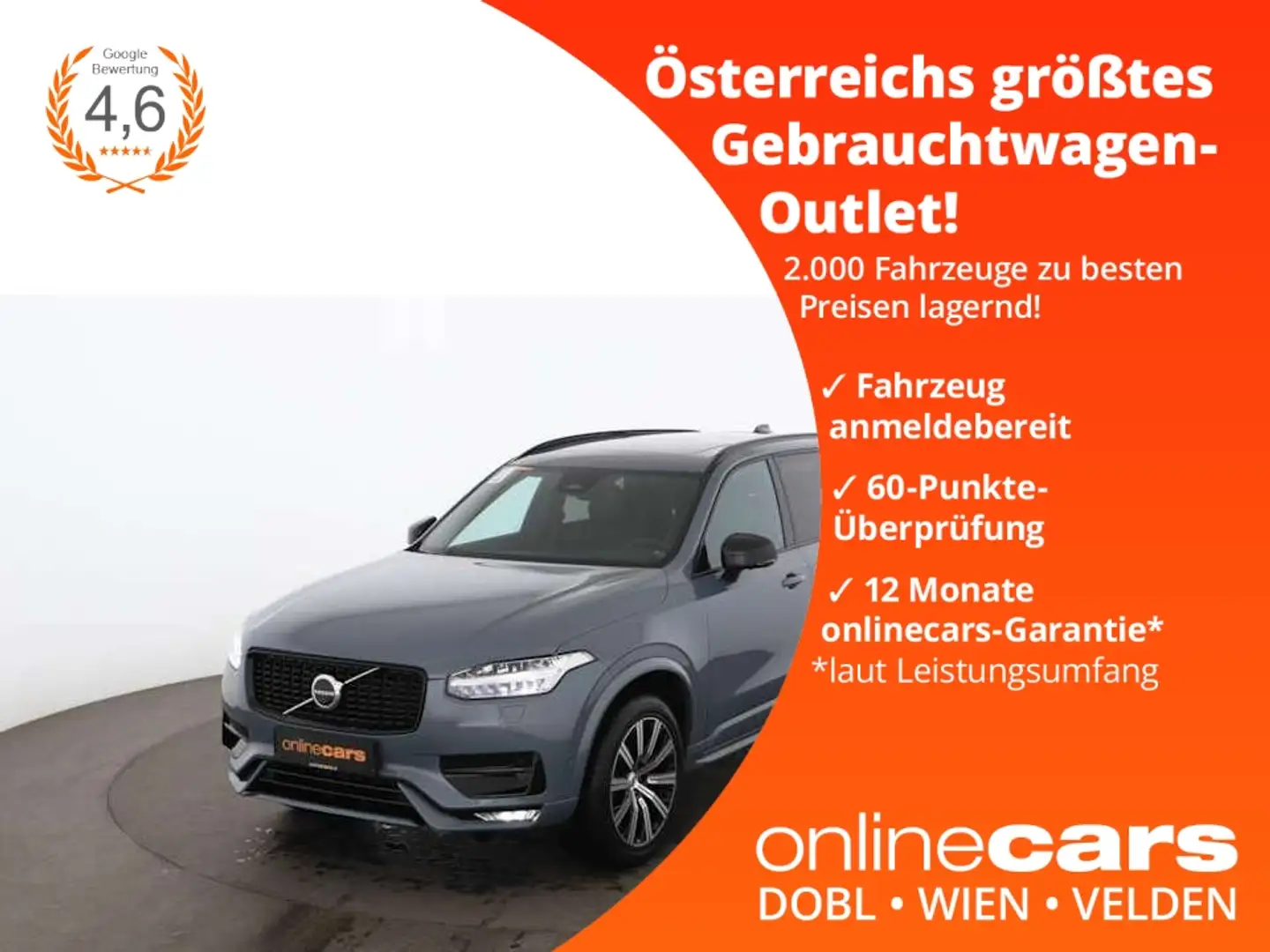 Volvo XC90 B5 Plus Dark Aut 7-SITZER LED SKY AHK RADAR Grau - 1
