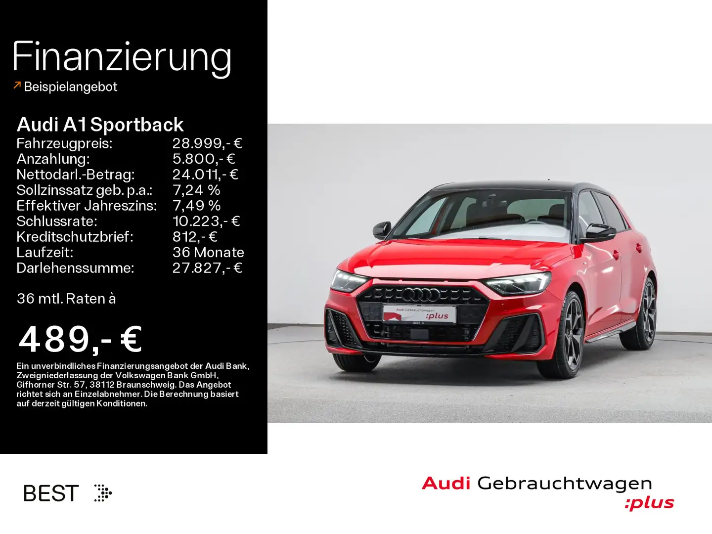 Audi A1 30 TFSI S-LINE*LED*NAVI-PLUS*PDC*OP Rot - 1