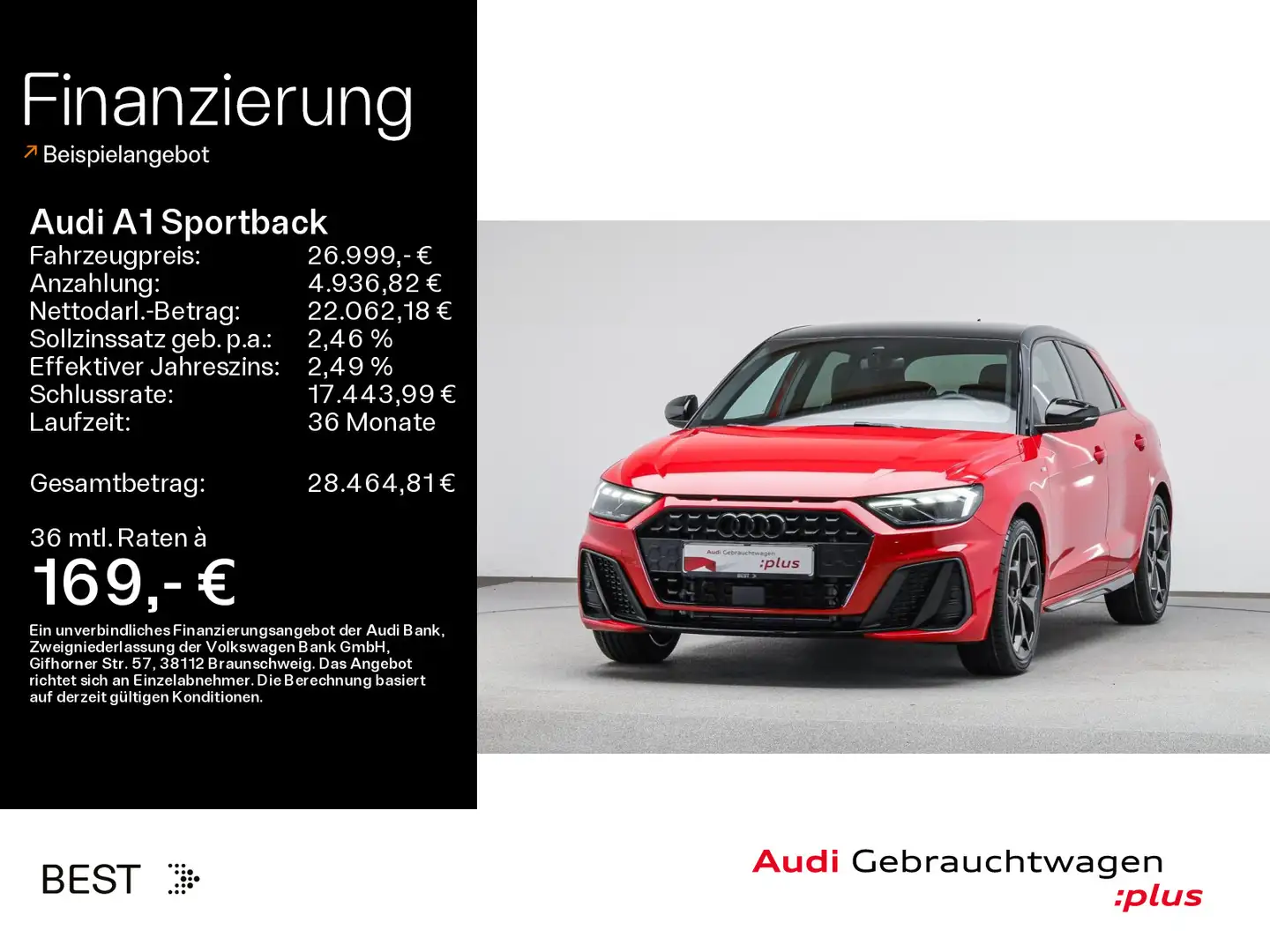 Audi A1 30 TFSI S-LINE*LED*NAVI-PLUS*PDC*OP Rot - 1