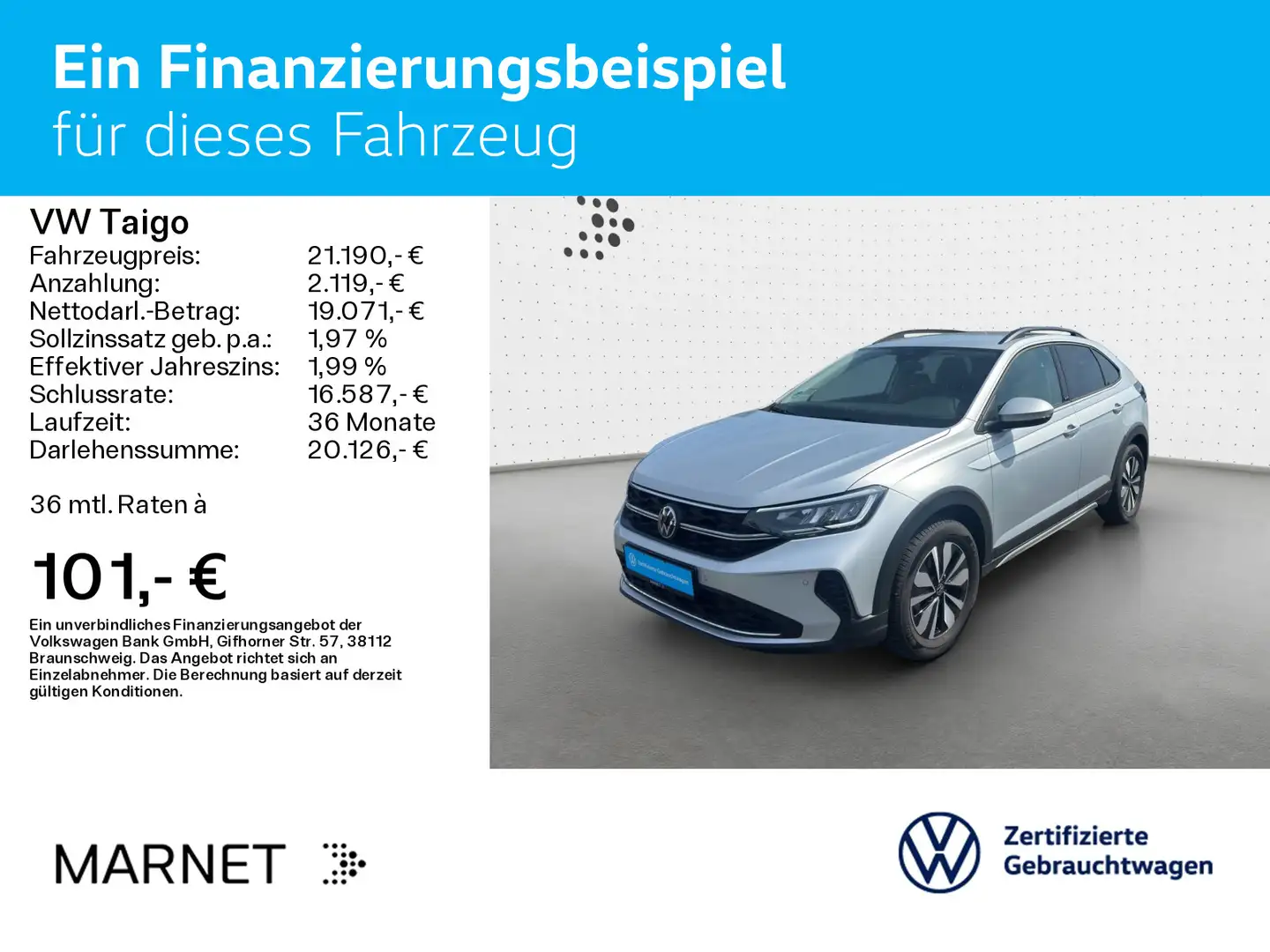 Volkswagen Taigo 1.0 TSI  MOVE*Navi* AHK* Kamera* LED*Ansch Argent - 2