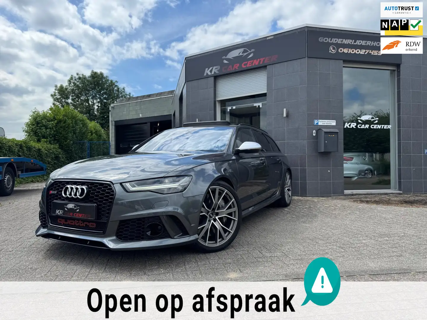 Audi RS6 Quattro Performance PANO-CARBON-CERAMIC-MEMORY-HUD Grijs - 1