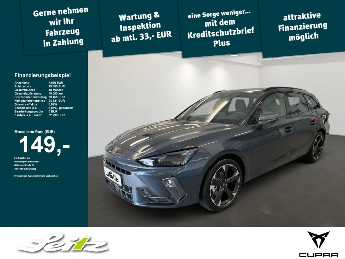 CUPRA Leon Sportstourer 1.5 eTSI *AHK*KAMERA*LED*SITZH* Gris - 1