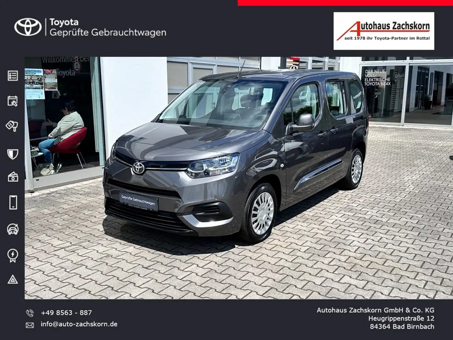 Toyota Proace City Verso L1 1,2-L Shuttle + AHK + Navi Szary - 1