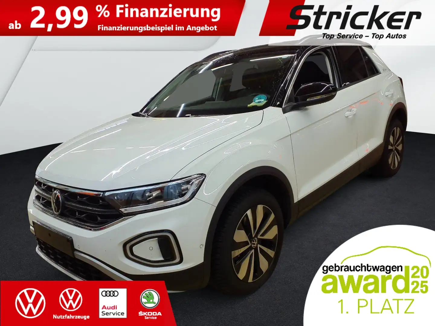 Volkswagen T-Roc Goal 2.0TDI DSG 257,-ohne Anzahlung Navi AHK Kame Weiß - 2