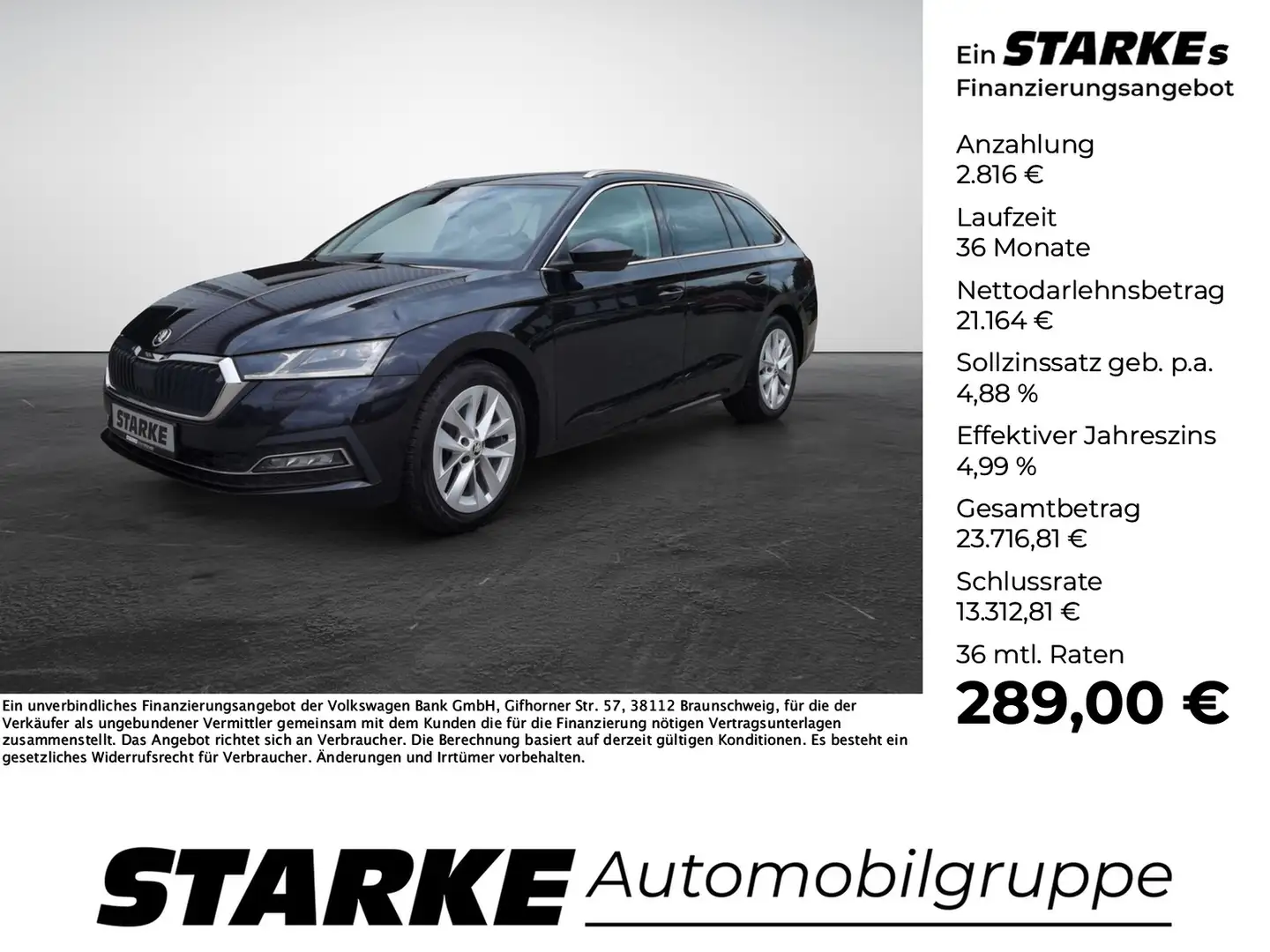 Skoda Octavia Combi 2,0 TDI DSG Style Schwarz - 1
