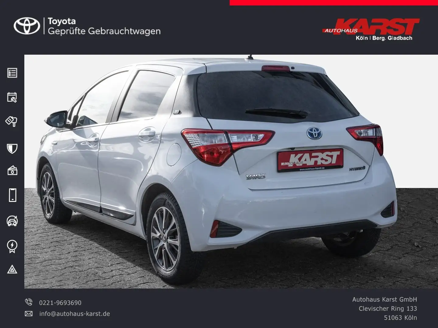 Toyota Yaris 5-TÜRER. 1.5-L Hybrid RFK, Navi Weiß - 2