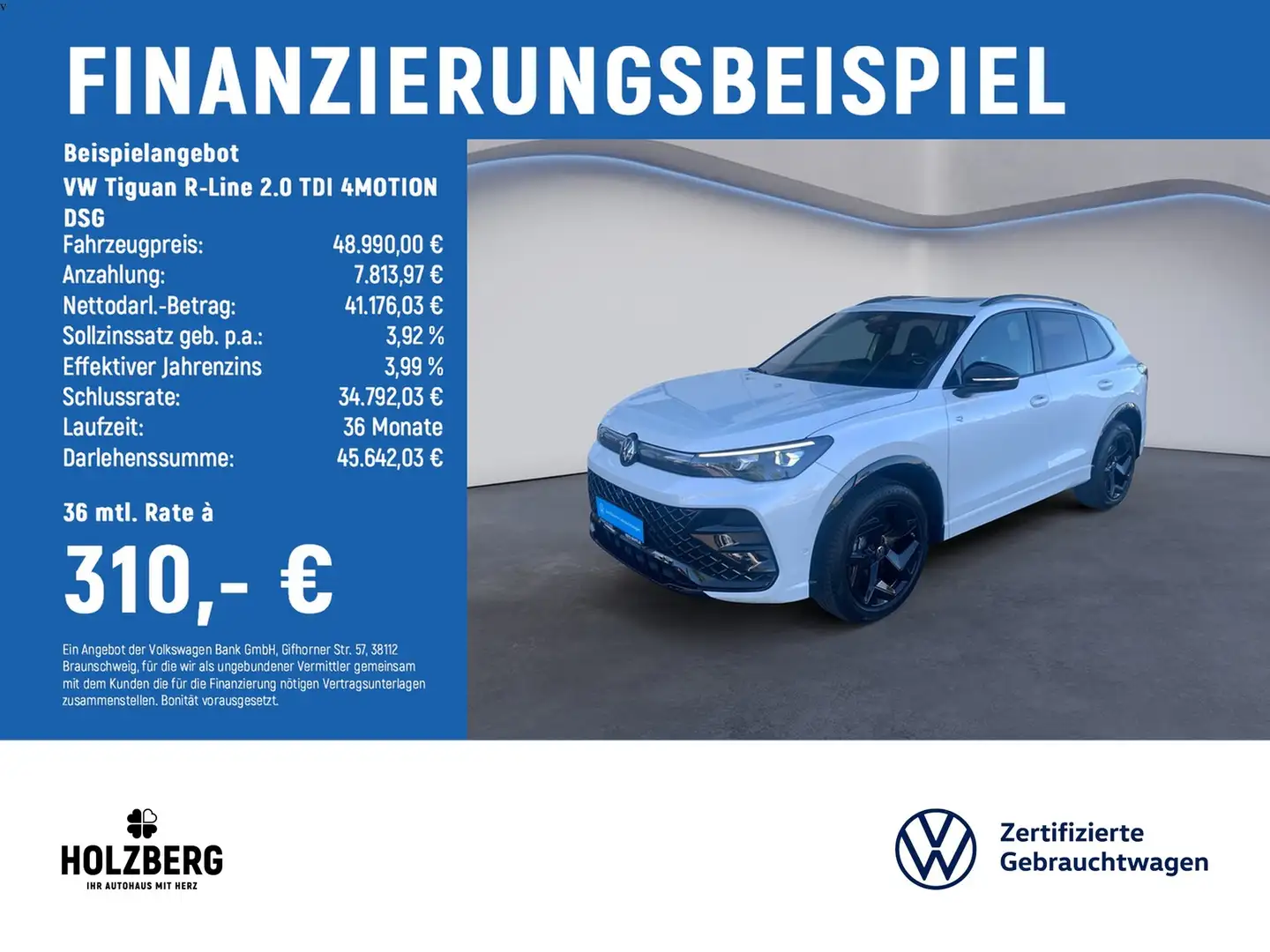 Volkswagen Tiguan R-Line 2.0 TDI 4MOTION DSG AHK+STHZ+HarmanKardo... Weiß - 2