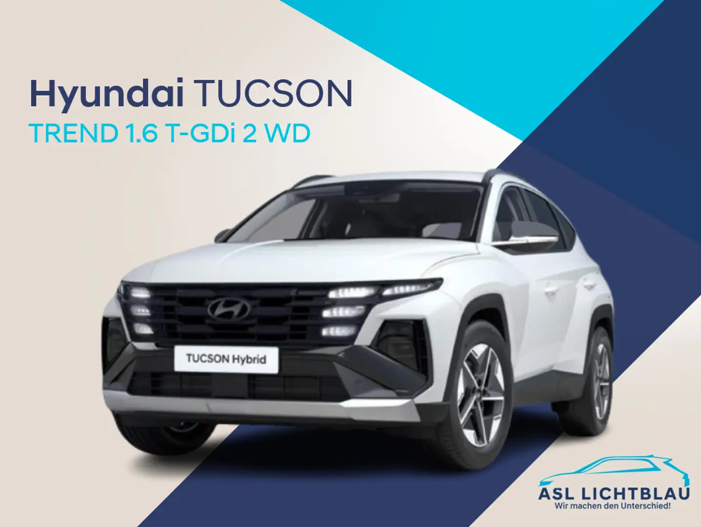 Hyundai TUCSON Hybrid 1.6 T-GDi el. Heckklappe Weiß - 1