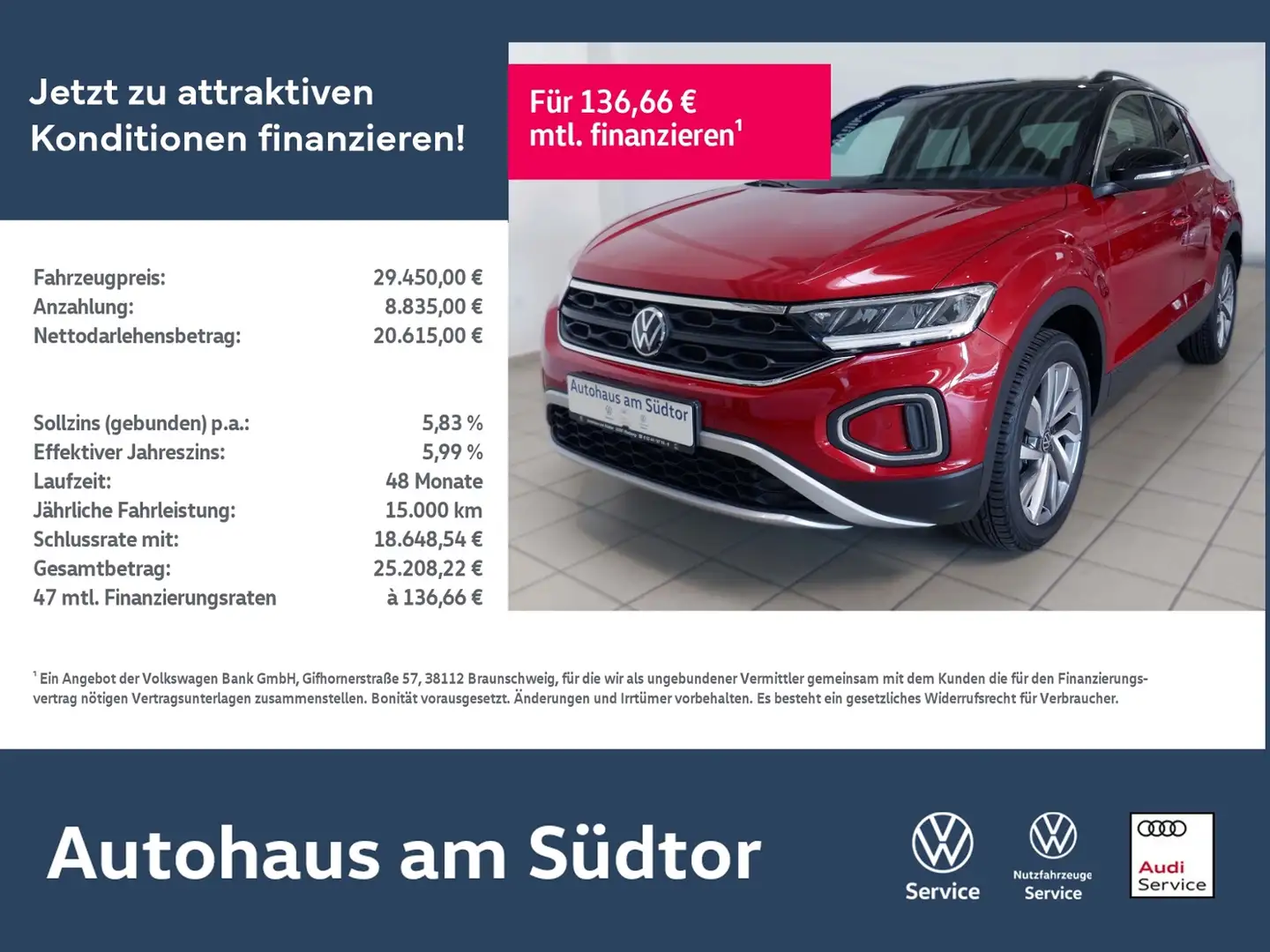 Volkswagen T-Roc GOAL 1.5 TSI DSG | LED AHK RFK ACC Rot - 1