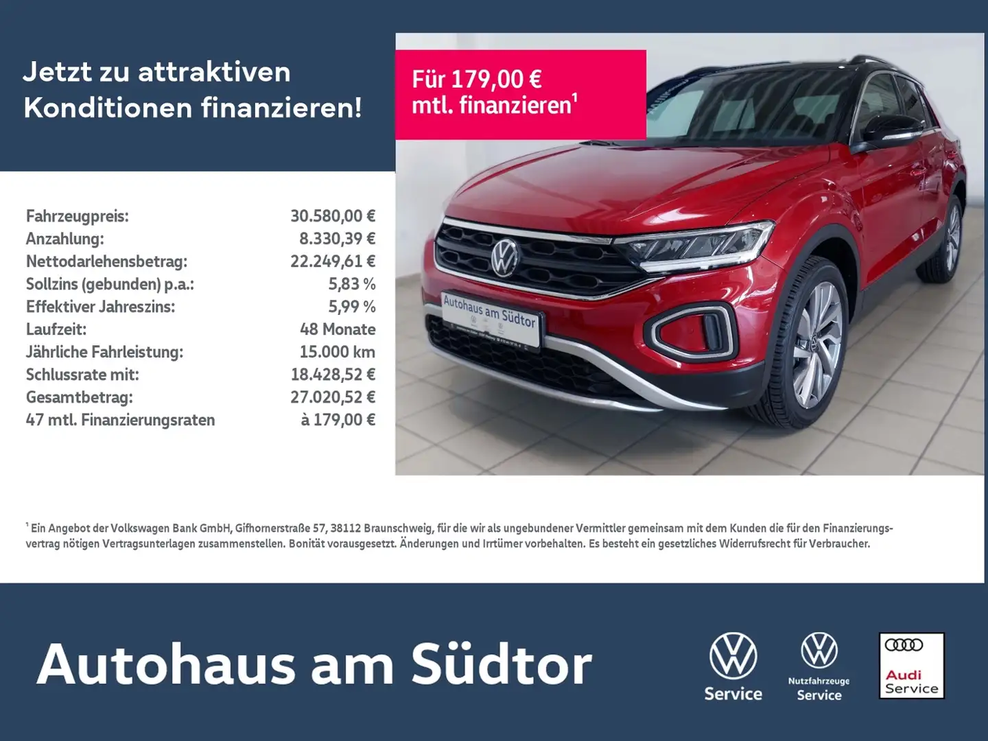 Volkswagen T-Roc GOAL 1.5 TSI DSG | LED AHK RFK ACC Rouge - 1