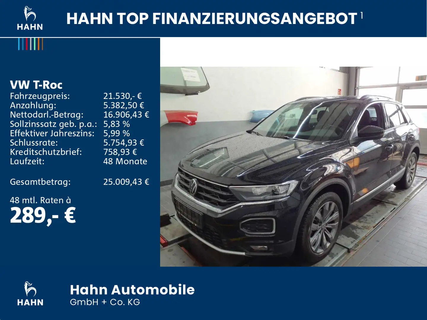 Volkswagen T-Roc Sport 1.5TSI DSG AHK LED CAM Navi ACC Clim Schwarz - 2