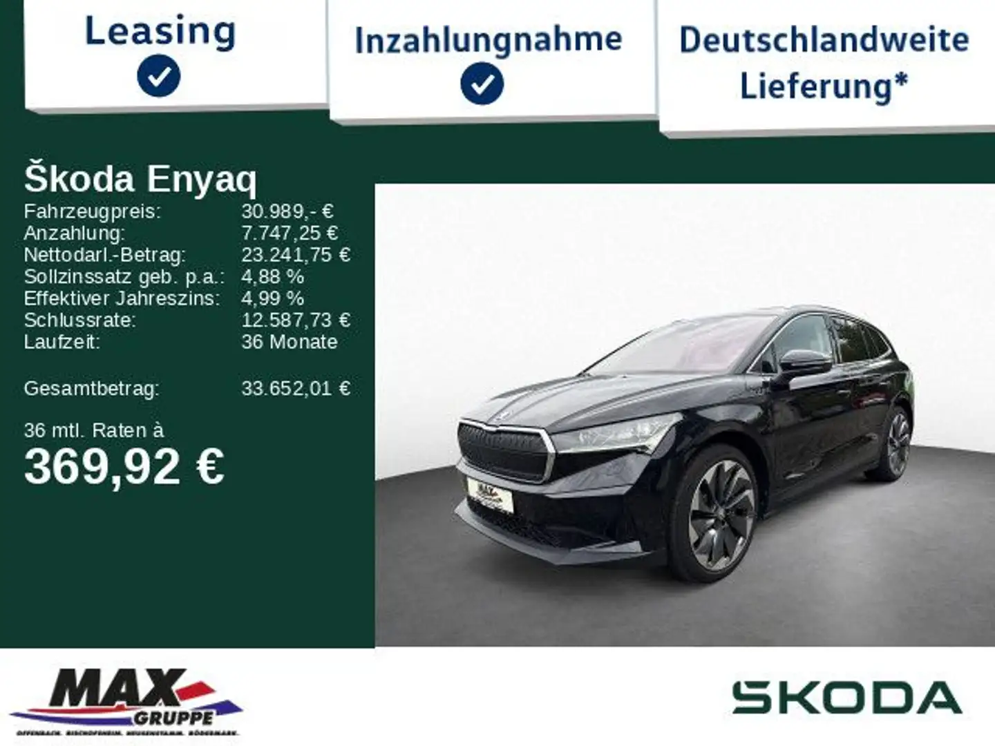 Skoda Enyaq iV 80 Suite KESSY+HUD+AHK+KAM+MEMORY+ACC+ Schwarz - 1