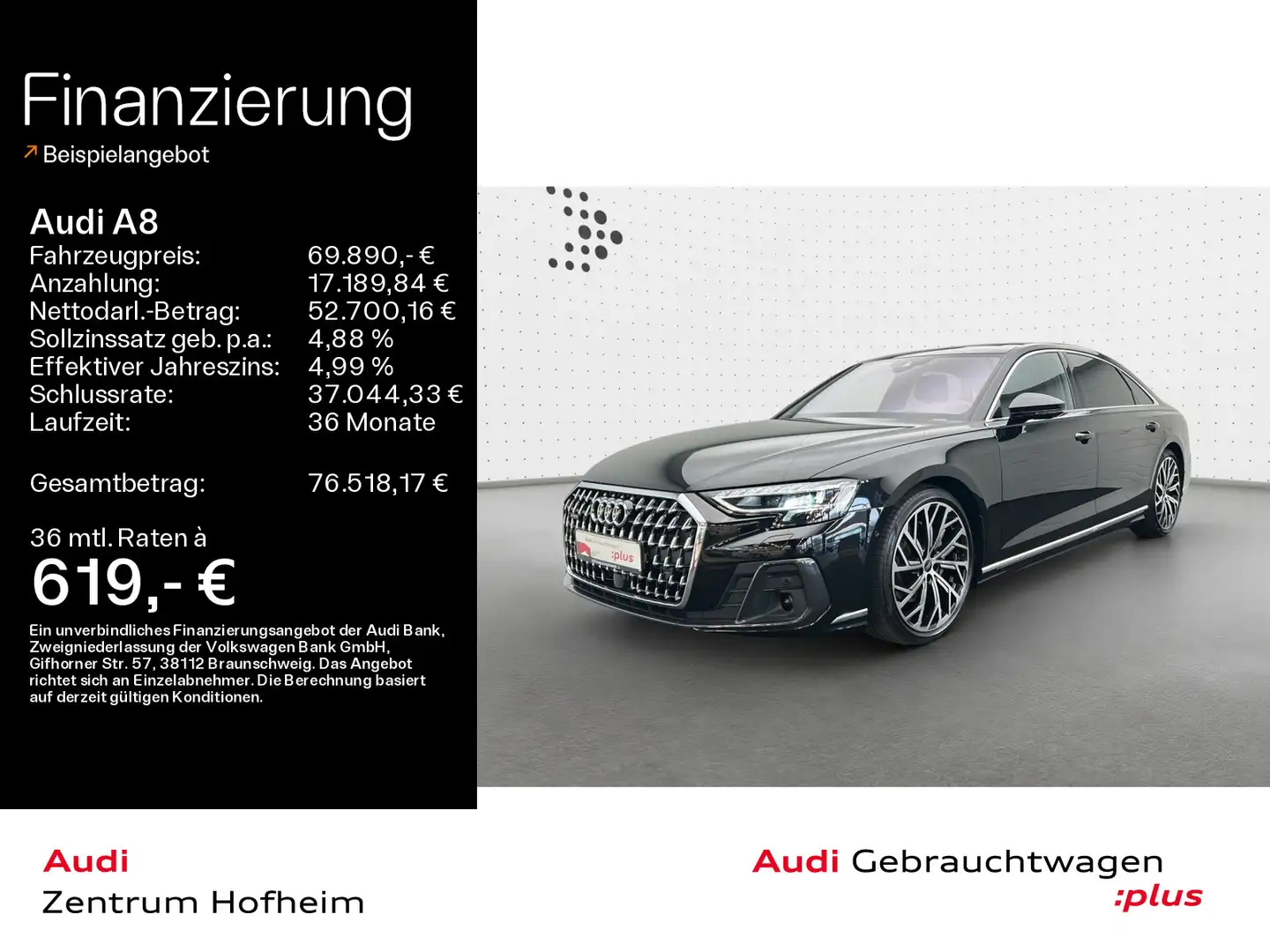 Audi A8 Lang 50 TDI qu tip*Air*B&O*Pano*HD Matrix*Vir Negru - 1