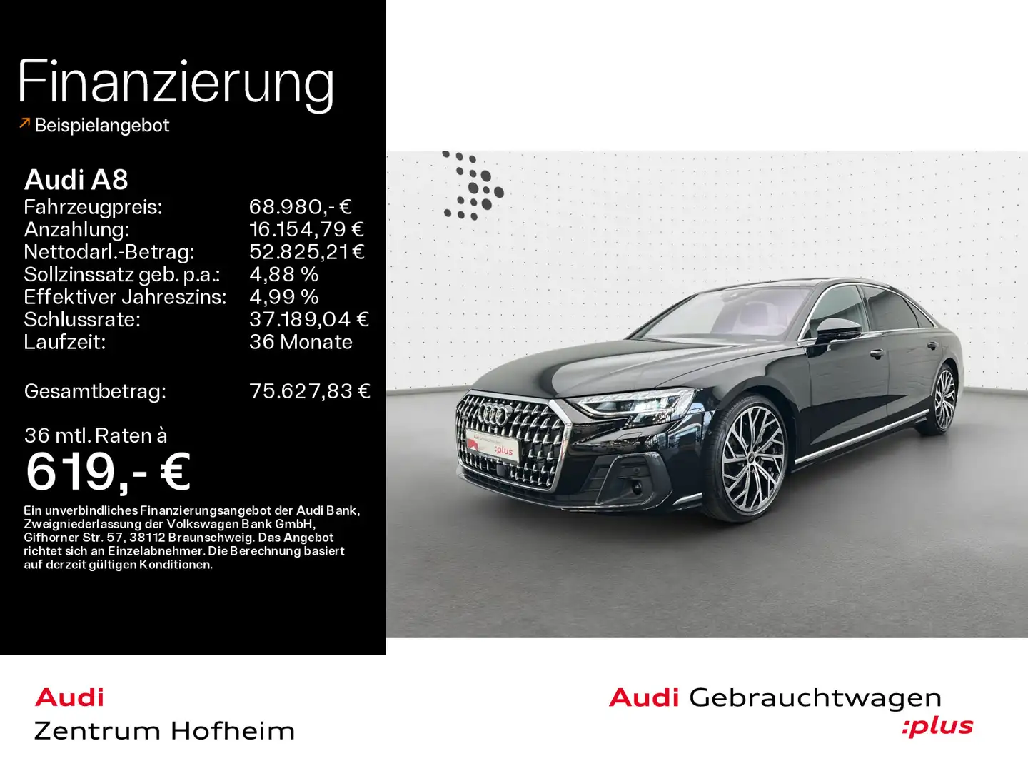 Audi A8 Lang 50 TDI qu tip*Air*B&O*Pano*HD Matrix*Vir Schwarz - 1