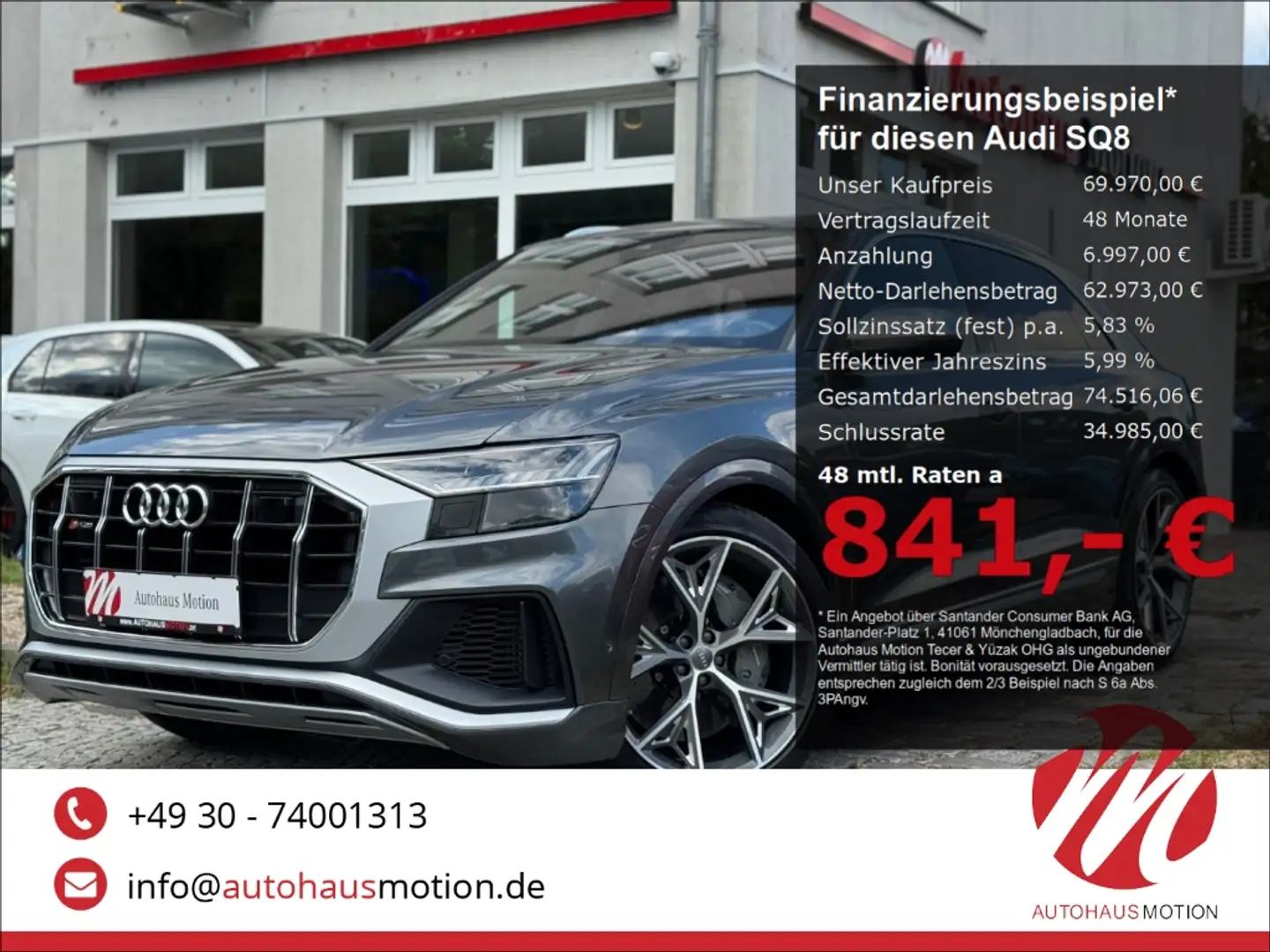 Audi SQ8 4.0 TDI quattro Matrix Raute Massage Night Vision Grau - 1