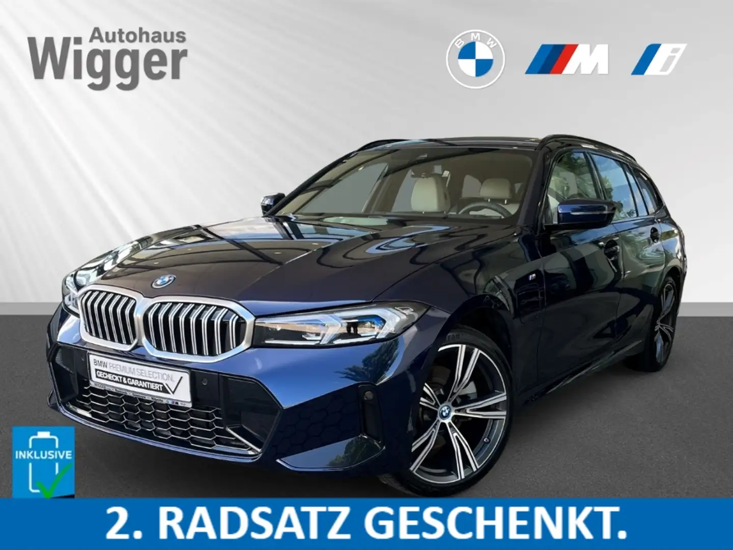BMW 330 e M Sport touring xDrive/HUD/AHK/Navi/Leder Blau - 1