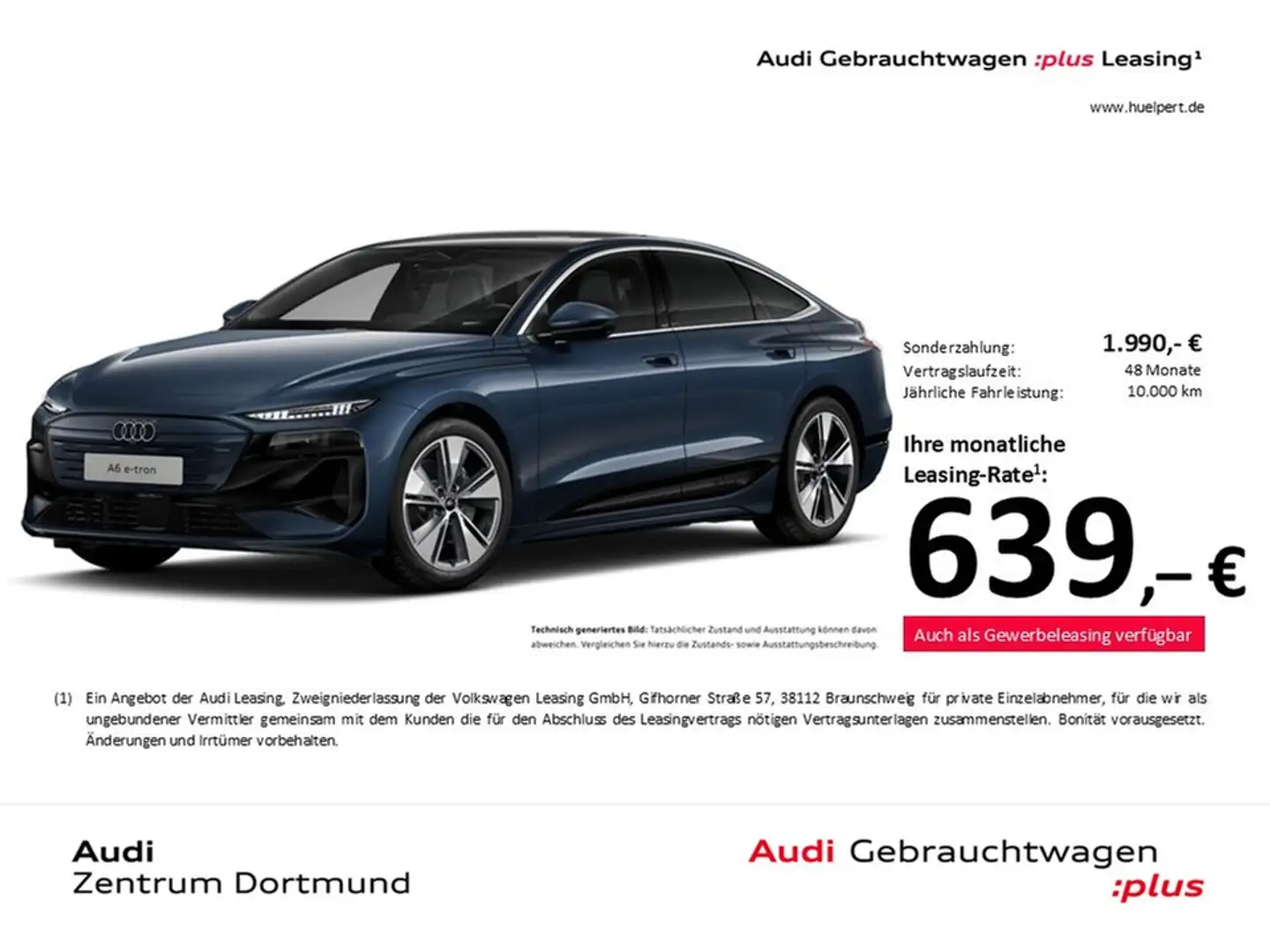 Audi A6 e-tron Sportback performance advanced PANO 20Z Blau - 1