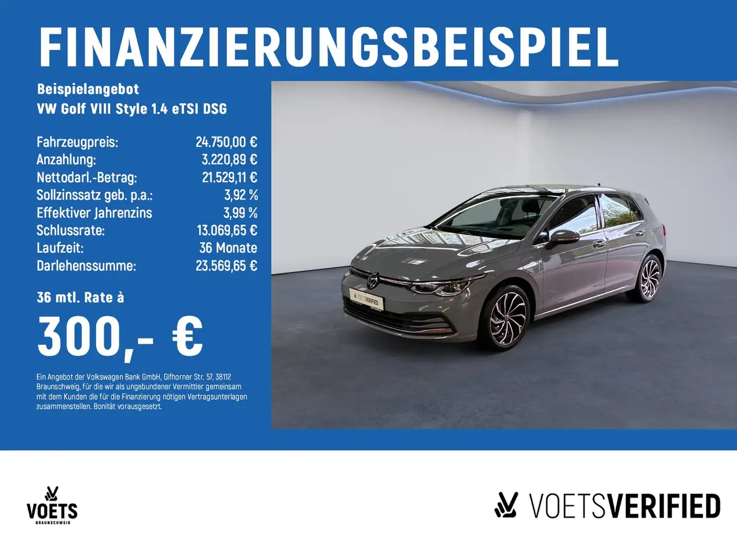 Volkswagen Golf VIII Style 1.4 eTSI DSG MATRIX-LED+PDC+ACC Grau - 2