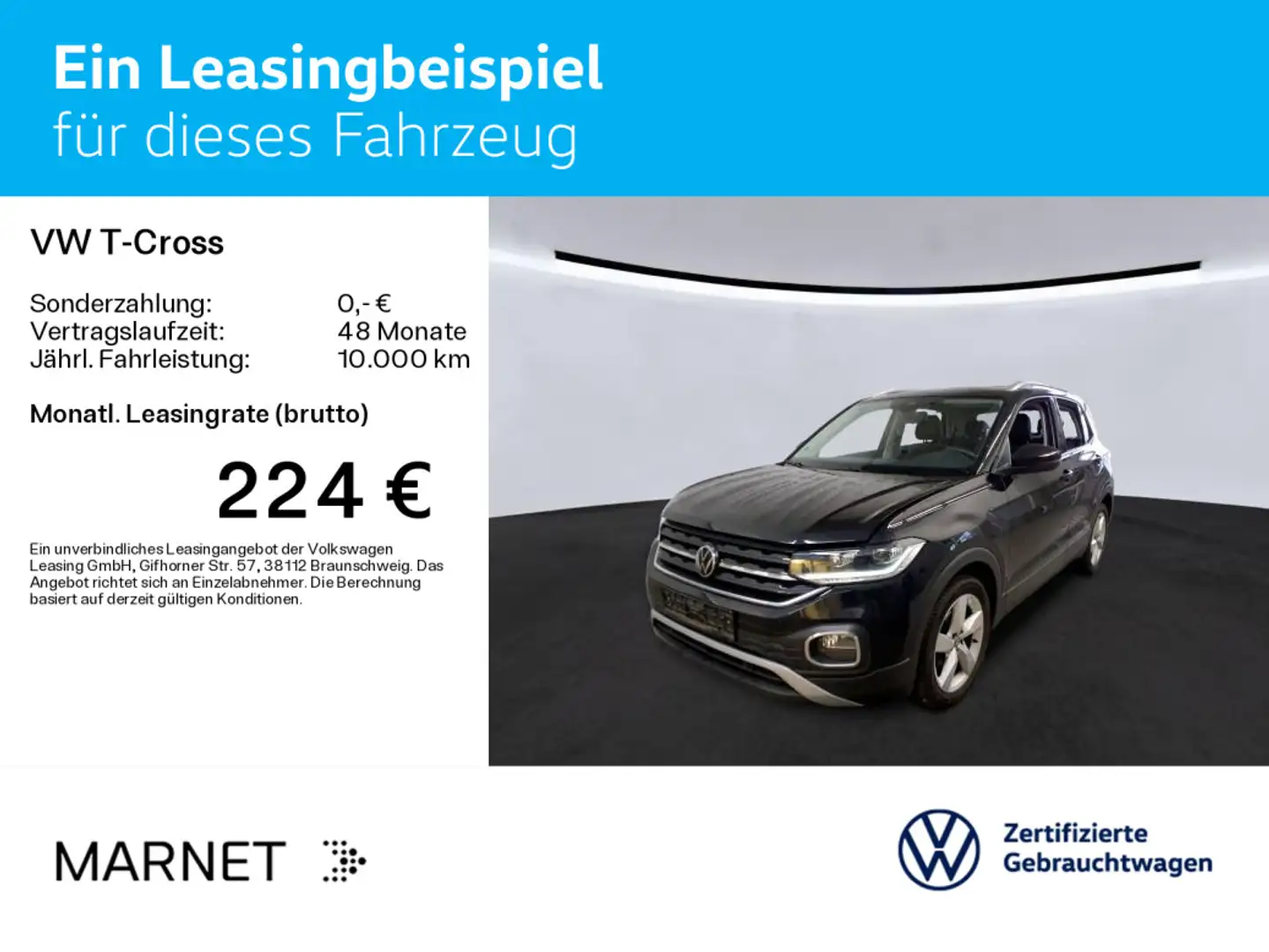 Volkswagen T-Cross Style 1.0 TSI*PDC*SHZ*LED*ALU 17 Zoll* Schwarz - 2