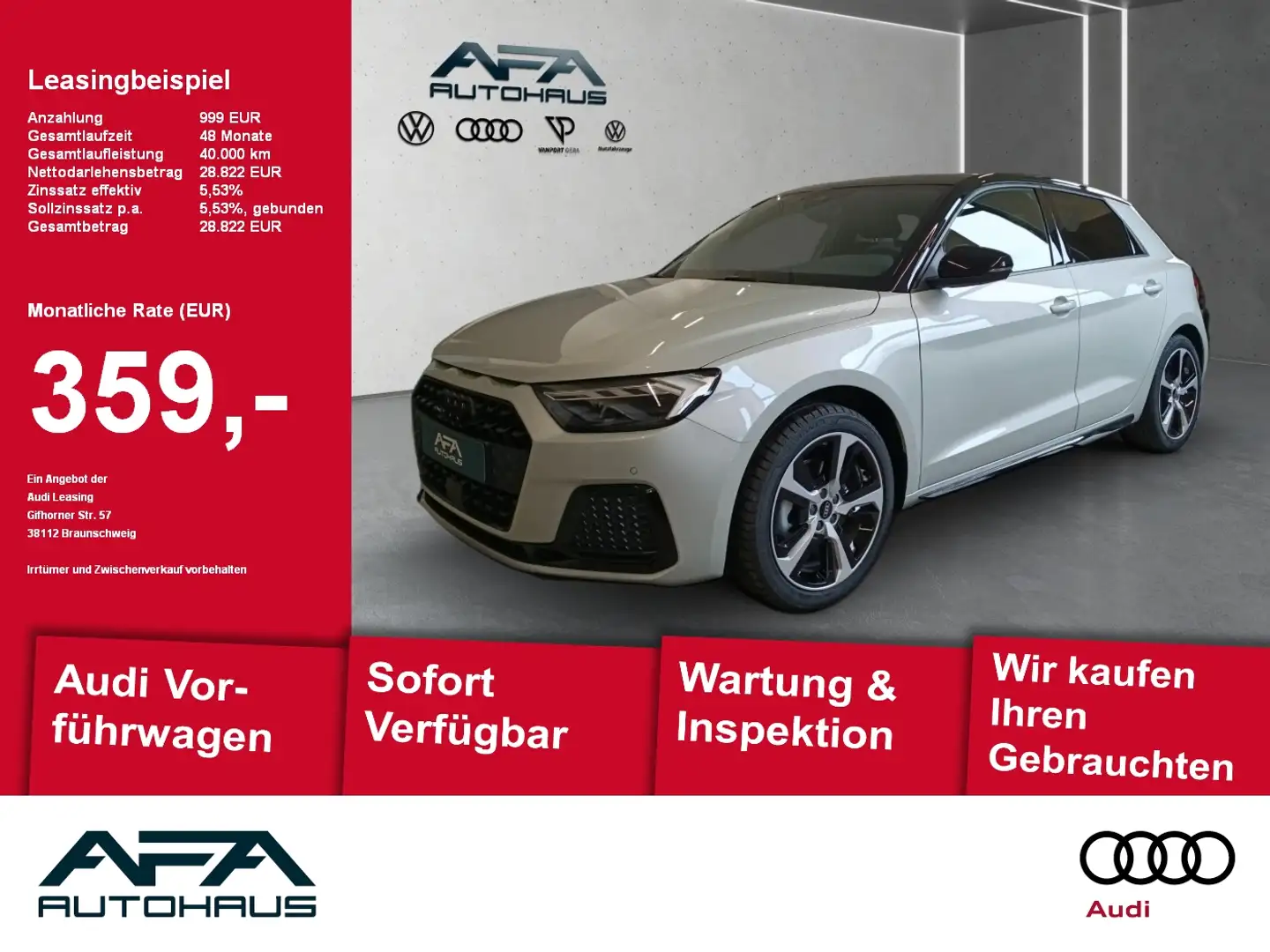 Audi A1 Sportback 1.0 TFSI LED*LM*PDC Argent - 1