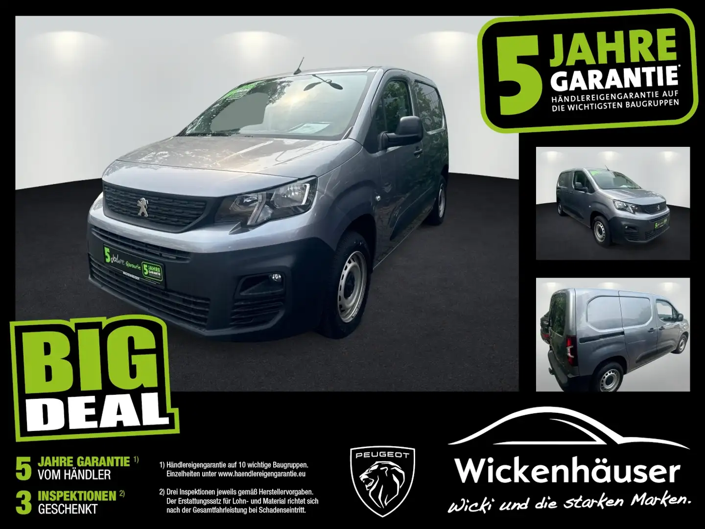 Peugeot Partner 1.5 HDi L1 Premium Klima AHK PDC Grau - 1