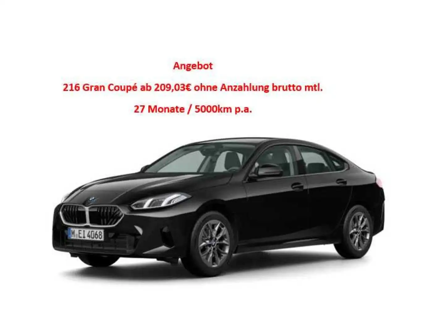 BMW 216 i GC Aut.Kamera Widescreen Leasing ab: 209,03 Schwarz - 2