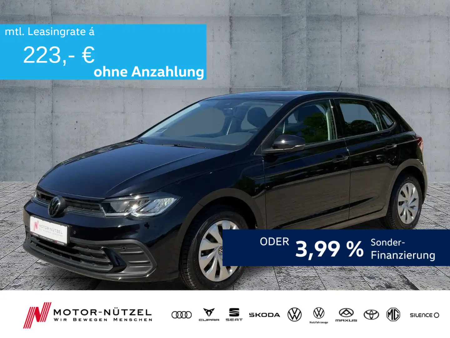 Volkswagen Polo 1.0 MPI LIFE LED+NAVI+SHZ+DAB+MFL+NSW+ZB_FB Schwarz - 1