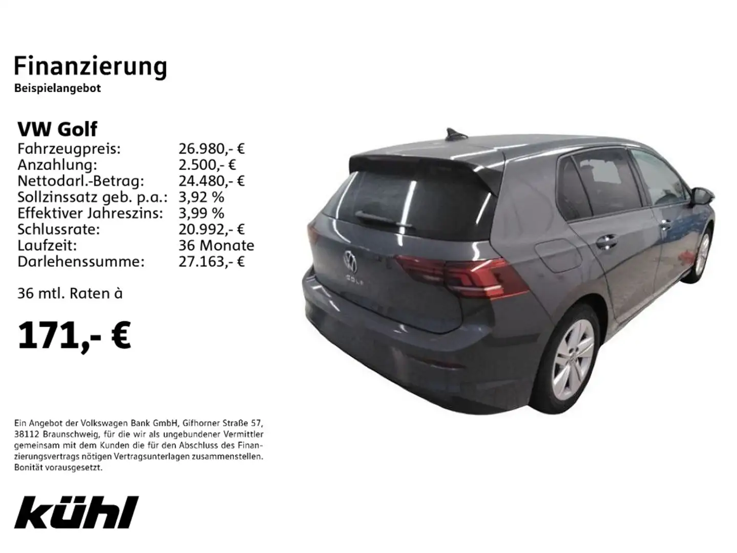Volkswagen Golf 8 VIII 1.5 TSI Life LED+ ACC HuD 360° App N Grau - 2