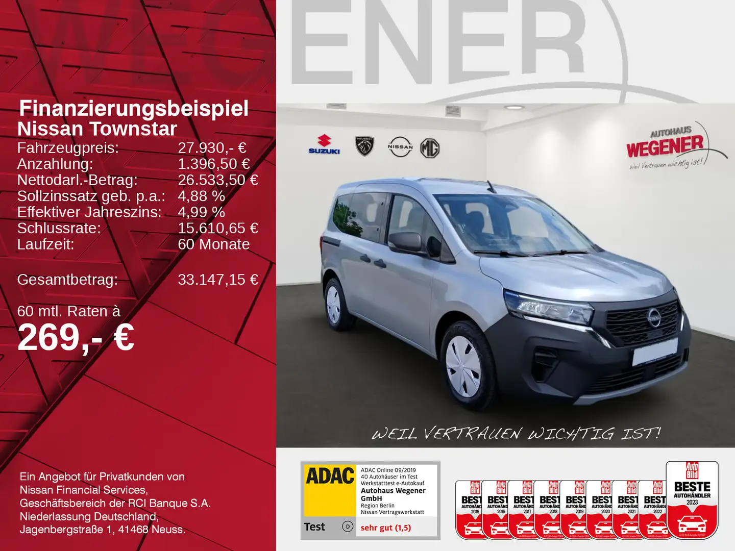 Nissan Townstar Kombi L1 DIG-T 130 AT ACENTA 2ST Grau - 2