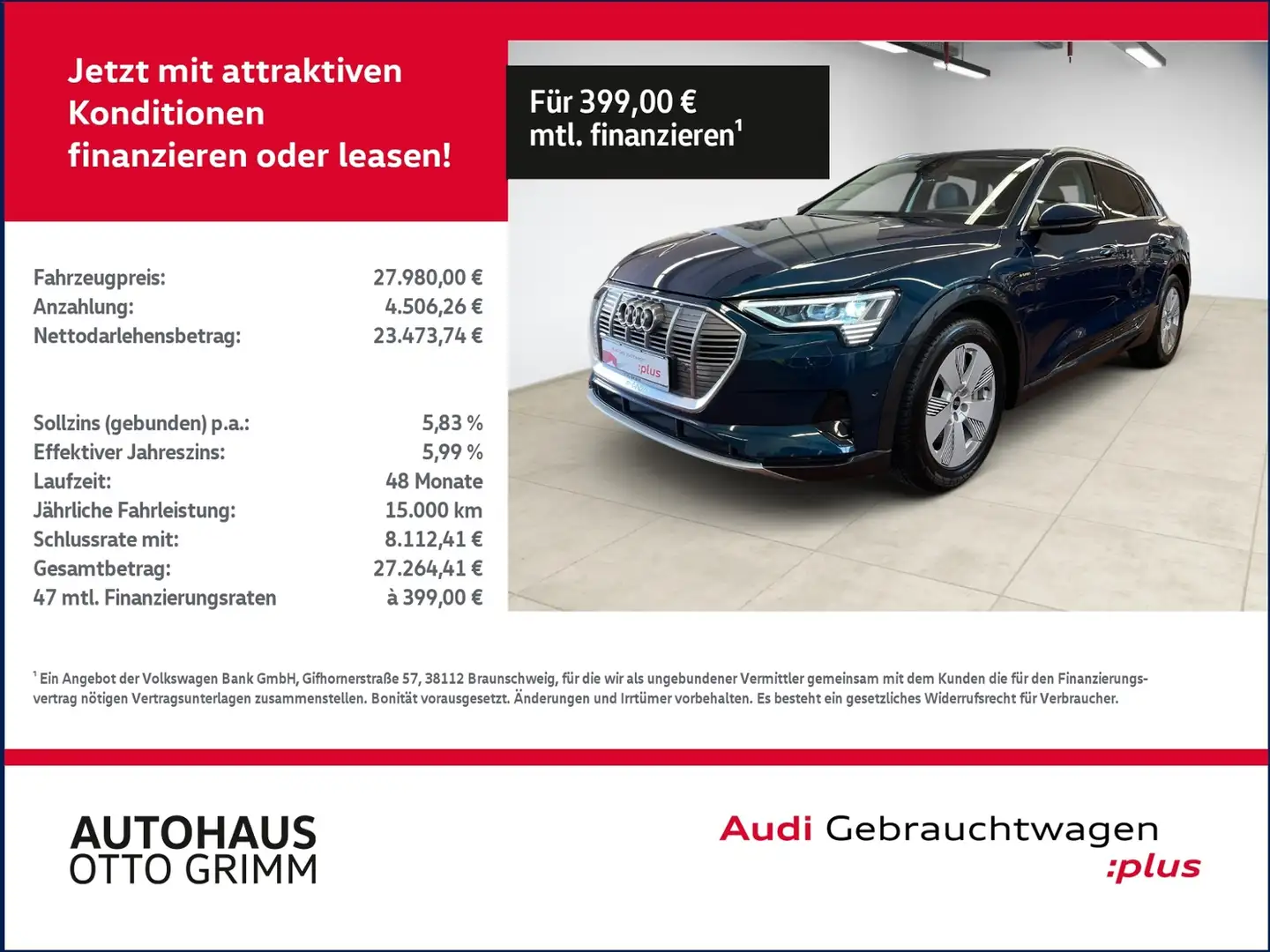 Audi e-tron 50 quattro advanced KLIMA LED NAVI ALU Blau - 1